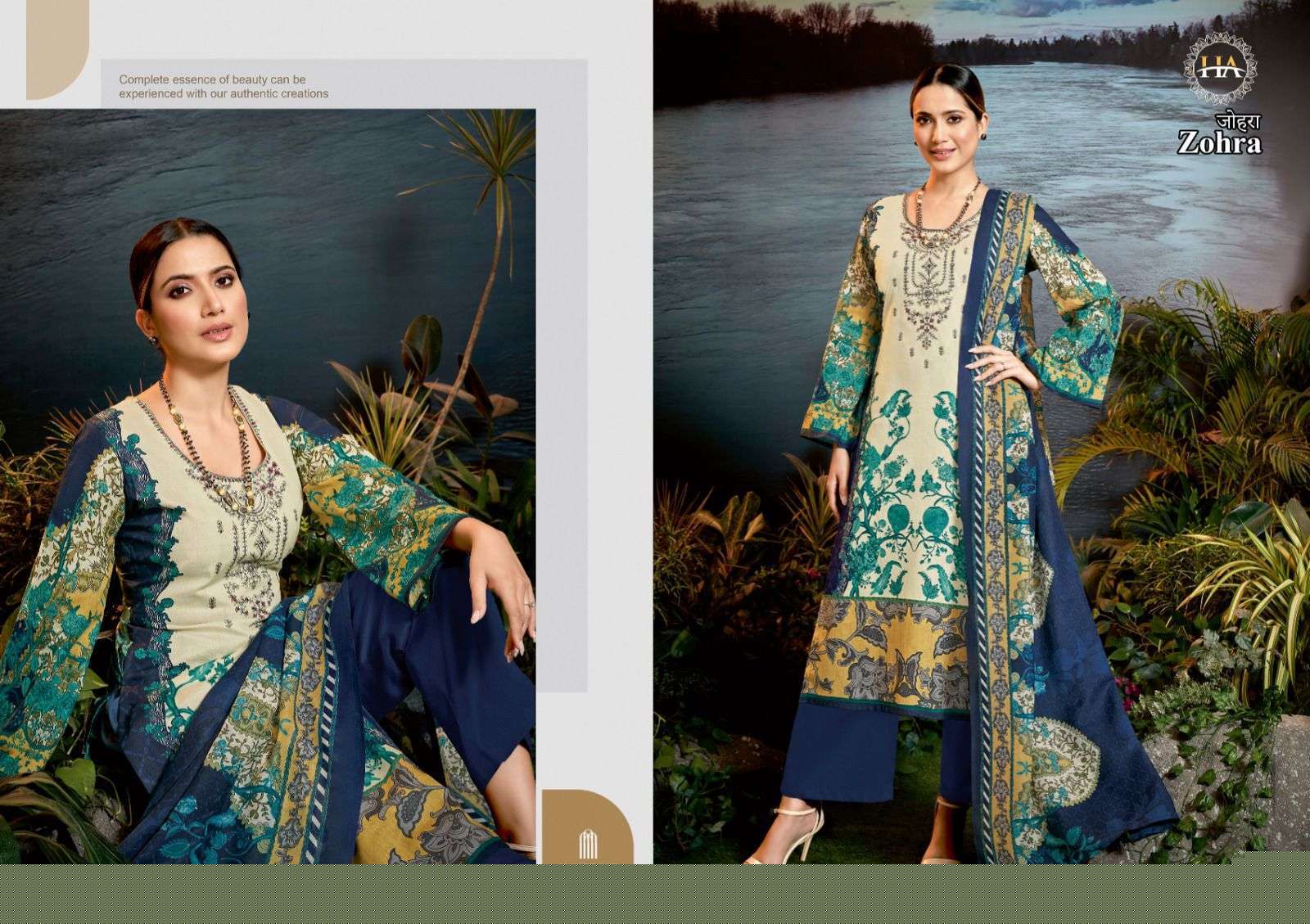 Zohra By Harshit Fashion Hub 1195-001 To 1195-008 Series Beautiful Suits Colorful Stylish Fancy Casual Wear Pure Cambric Cotton Print With Work Dresses At Wholesale Price