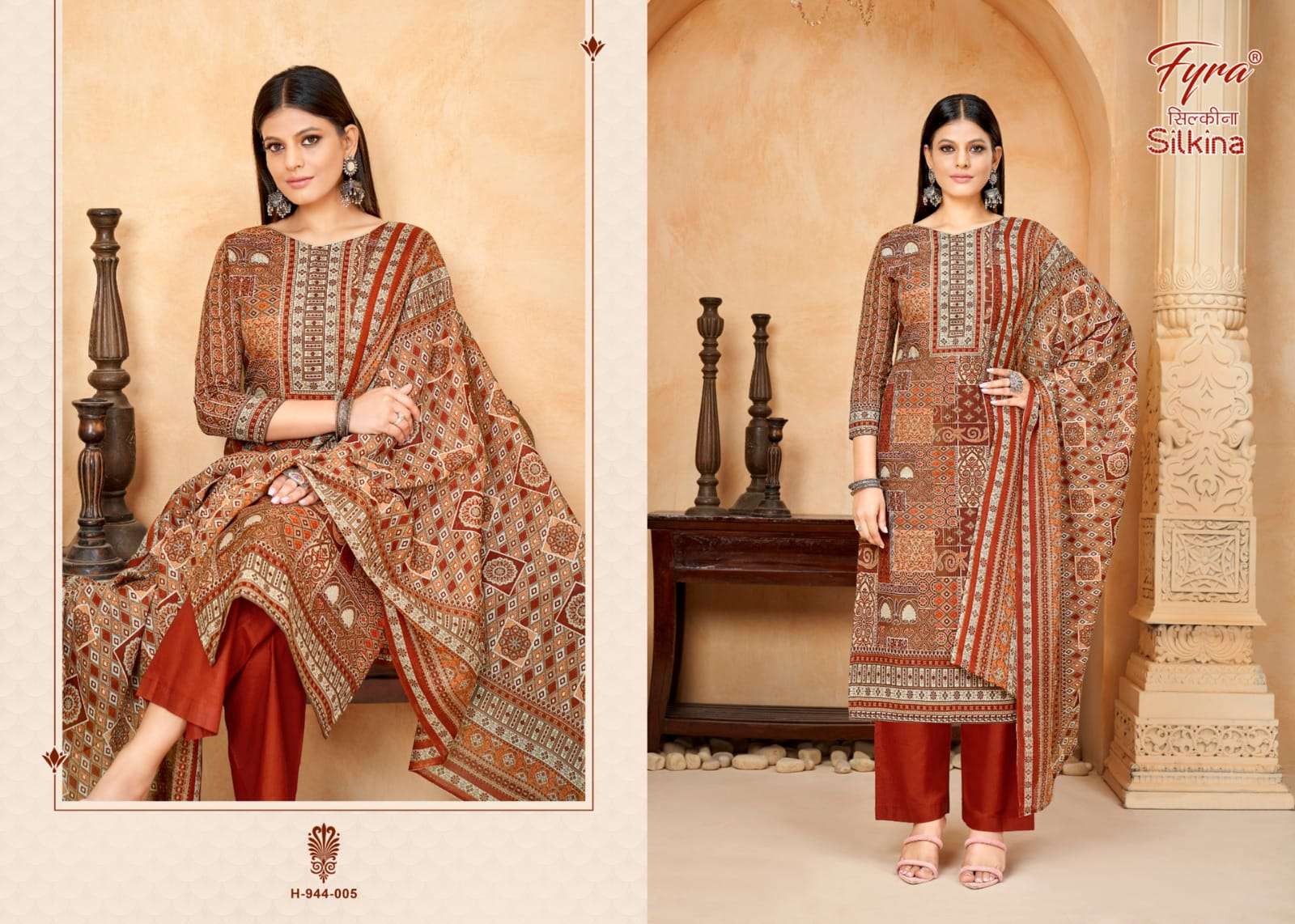 Silkina By Fyra 944-001 To 944-010 Series Beautiful Suits Colorful Stylish Fancy Casual Wear Pure Cotton Print With Work Dresses At Wholesale Price