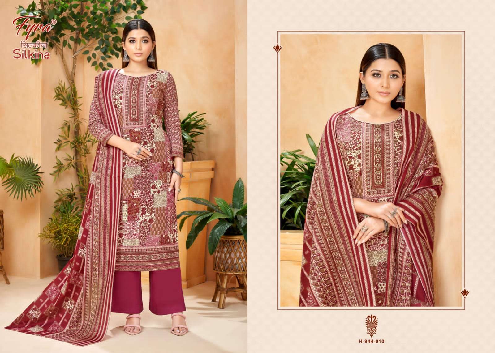 Silkina By Fyra 944-001 To 944-010 Series Beautiful Suits Colorful Stylish Fancy Casual Wear Pure Cotton Print With Work Dresses At Wholesale Price
