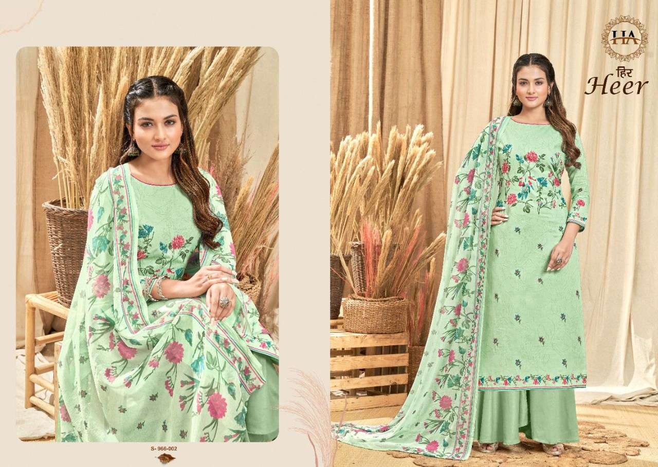 Heer By Harshit Fashion Hub 966-001 To 966-008 Series Designer Festive Suits Beautiful Stylish Fancy Colorful Party Wear & Occasional Wear Pure Cambric Embroidered Dresses At Wholesale Price