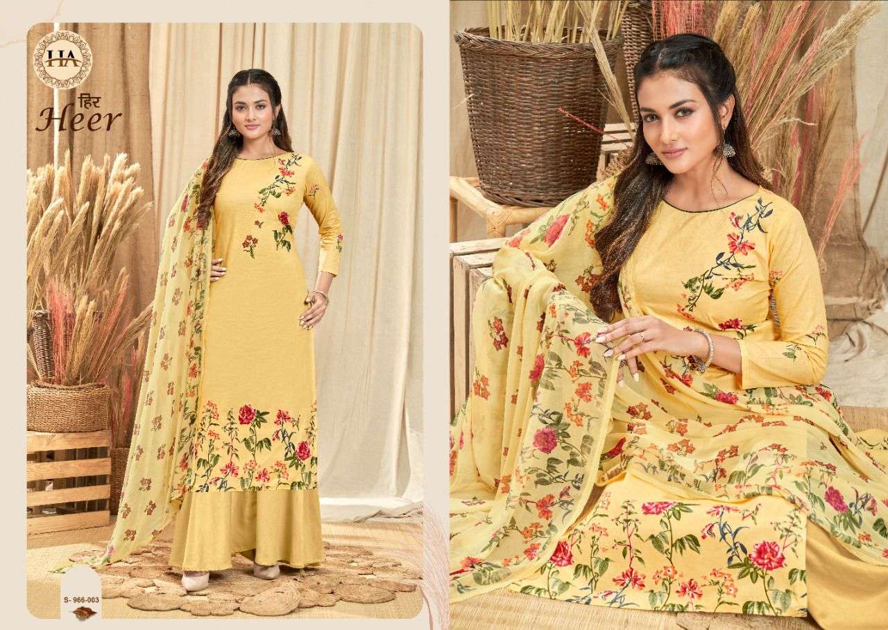 Heer By Harshit Fashion Hub 966-001 To 966-008 Series Designer Festive Suits Beautiful Stylish Fancy Colorful Party Wear & Occasional Wear Pure Cambric Embroidered Dresses At Wholesale Price