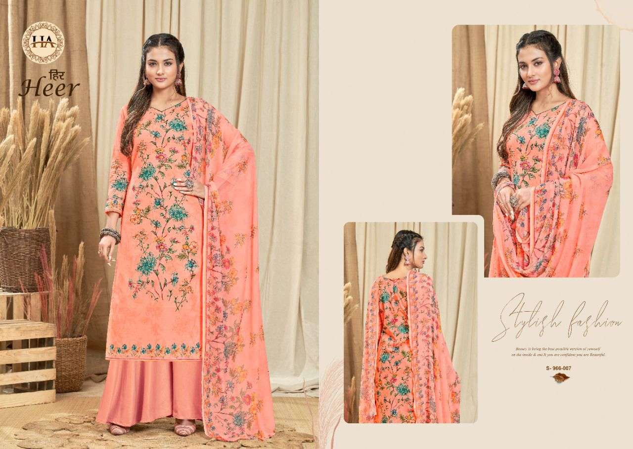 Heer By Harshit Fashion Hub 966-001 To 966-008 Series Designer Festive Suits Beautiful Stylish Fancy Colorful Party Wear & Occasional Wear Pure Cambric Embroidered Dresses At Wholesale Price