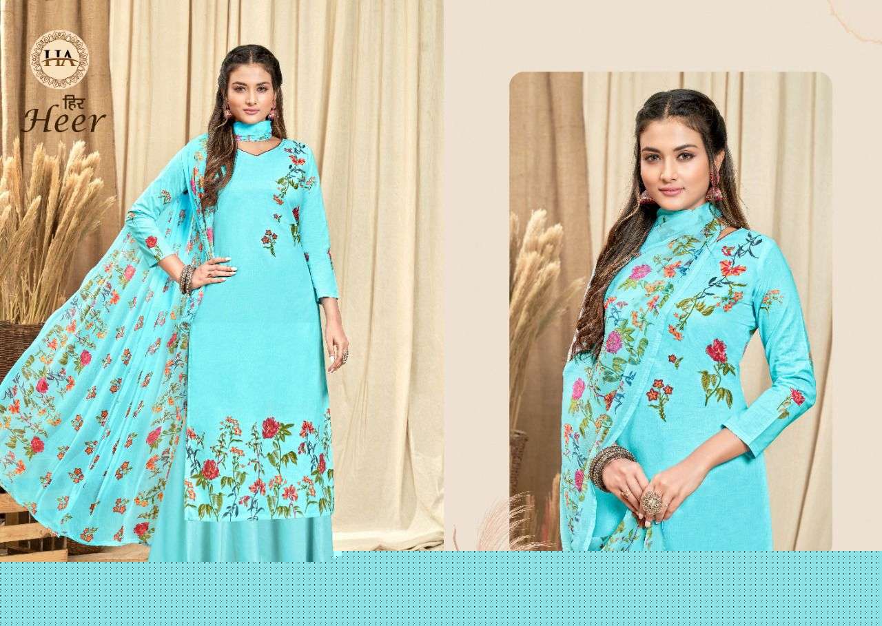 Heer By Harshit Fashion Hub 966-001 To 966-008 Series Designer Festive Suits Beautiful Stylish Fancy Colorful Party Wear & Occasional Wear Pure Cambric Embroidered Dresses At Wholesale Price