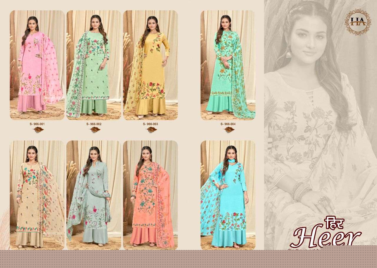 Heer By Harshit Fashion Hub 966-001 To 966-008 Series Designer Festive Suits Beautiful Stylish Fancy Colorful Party Wear & Occasional Wear Pure Cambric Embroidered Dresses At Wholesale Price