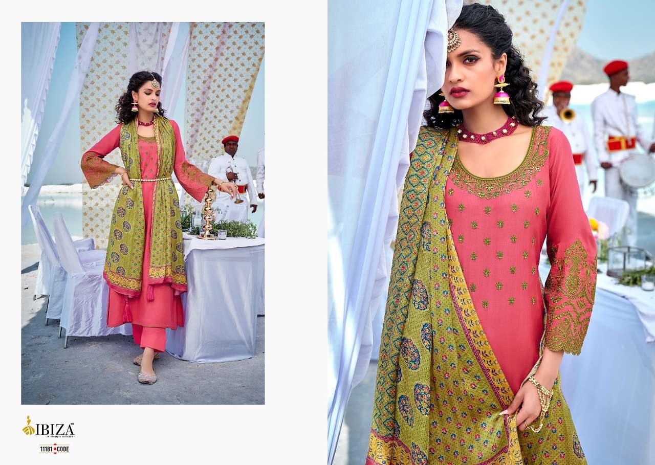 Shehr-E-Yaar By Ibiza 11177 To 11184 Series Beautiful Suits Stylish Colorful Fancy Casual Wear & Ethnic Wear Pure Silk Embroidered Dresses At Wholesale Price