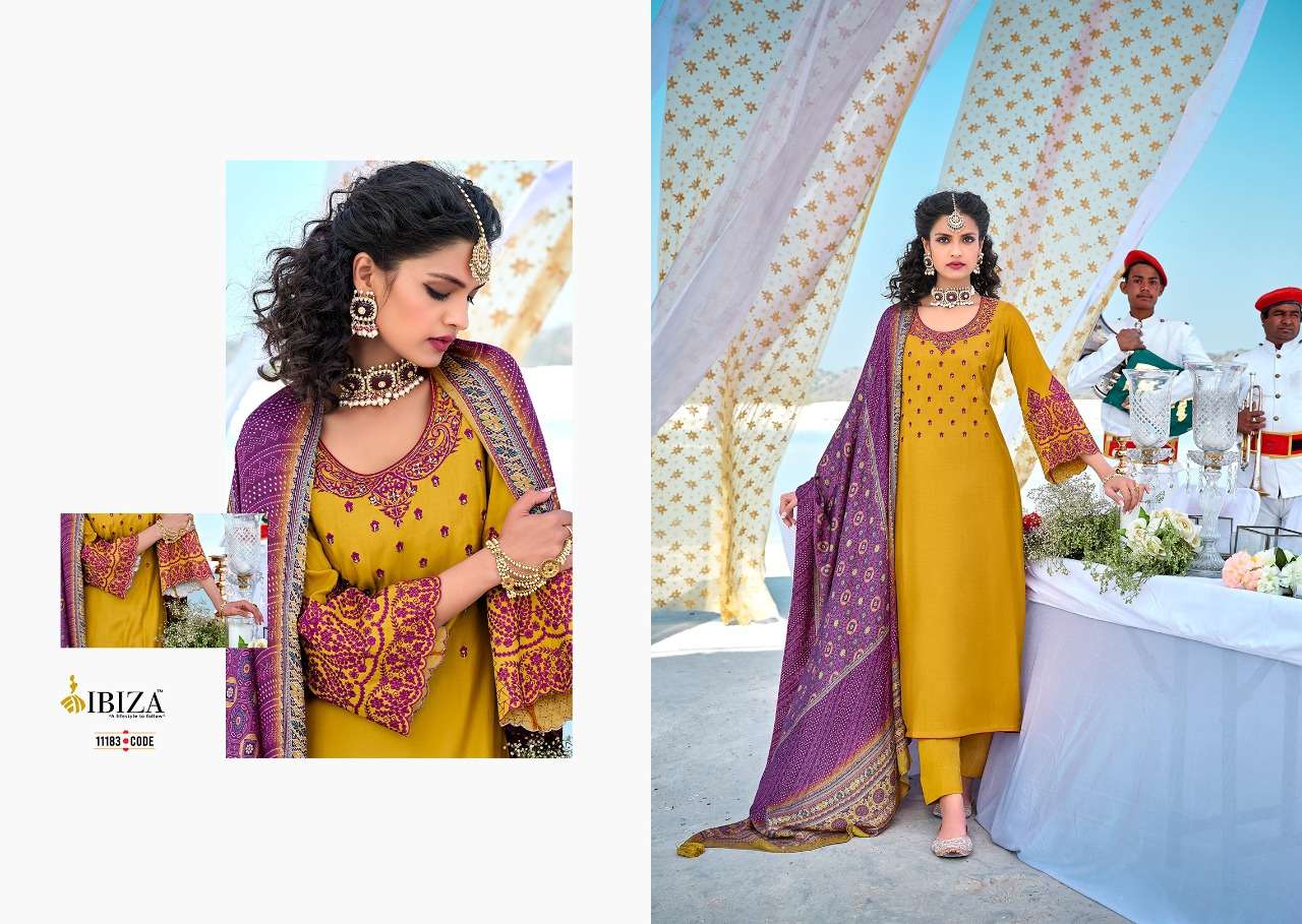 Shehr-E-Yaar By Ibiza 11177 To 11184 Series Beautiful Suits Stylish Colorful Fancy Casual Wear & Ethnic Wear Pure Silk Embroidered Dresses At Wholesale Price