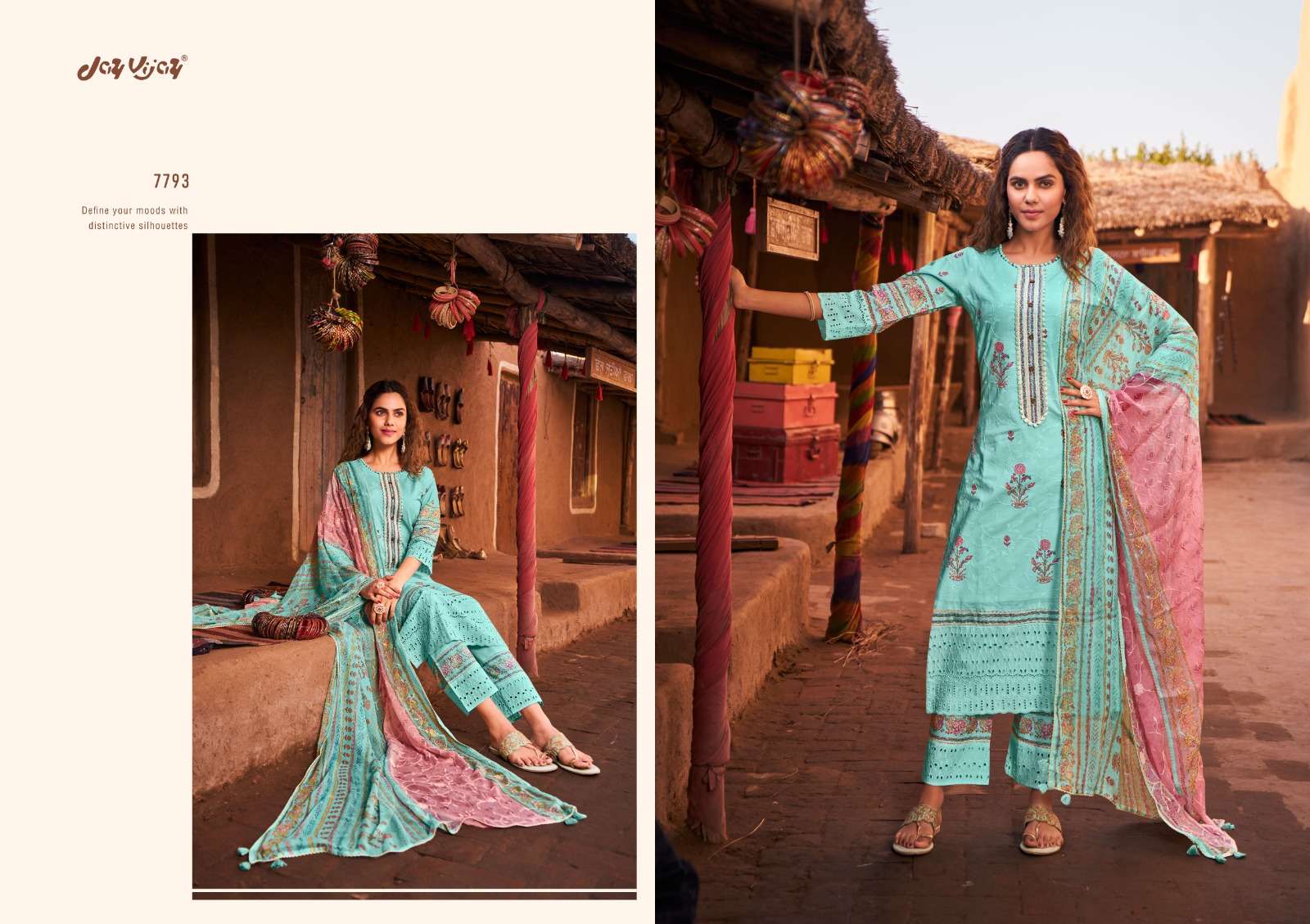 Purvai By Jay Vijay Prints 7791 To 7799 Series Designer Festive Suits Collection Beautiful Stylish Colorful Fancy Party Wear & Occasional Wear Pure Cotton Dresses At Wholesale Price