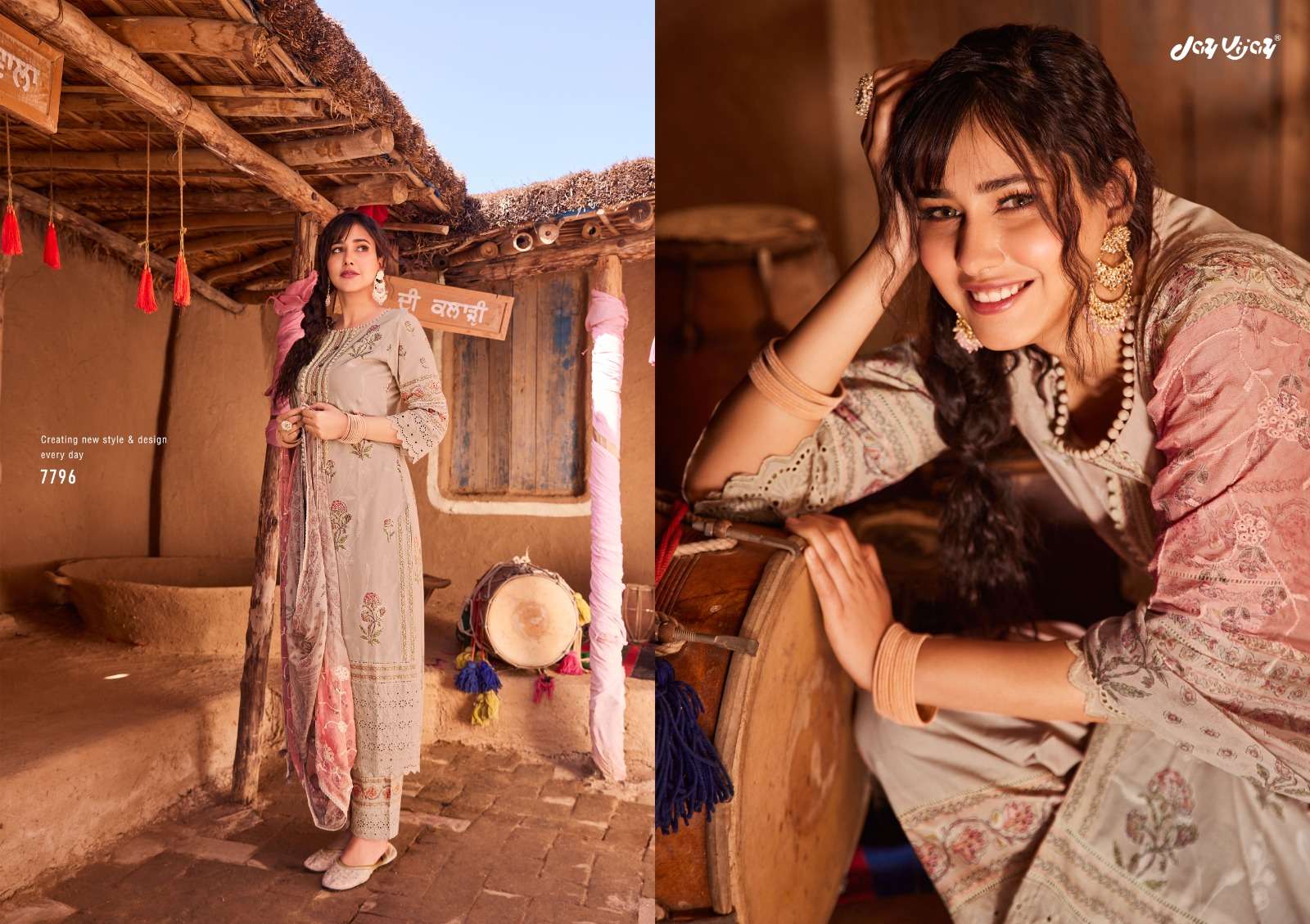 Purvai By Jay Vijay Prints 7791 To 7799 Series Designer Festive Suits Collection Beautiful Stylish Colorful Fancy Party Wear & Occasional Wear Pure Cotton Dresses At Wholesale Price
