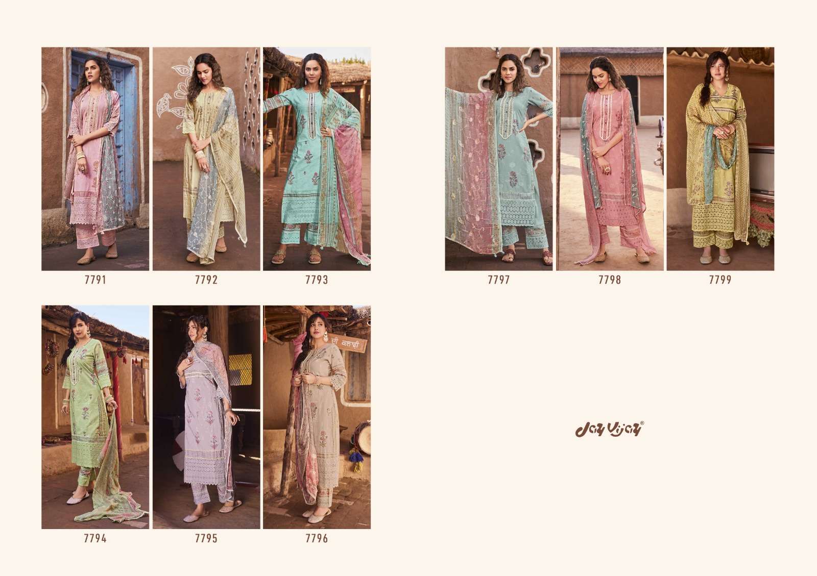 Purvai By Jay Vijay Prints 7791 To 7799 Series Designer Festive Suits Collection Beautiful Stylish Colorful Fancy Party Wear & Occasional Wear Pure Cotton Dresses At Wholesale Price