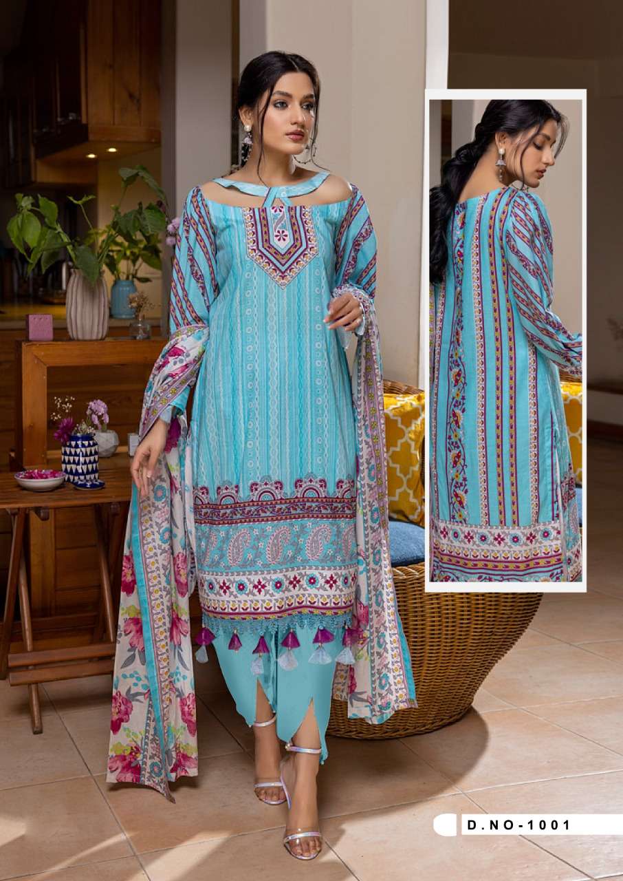 Johra By KF Fashion 1001 To 1006 Series Beautiful Festive Suits Colorful Stylish Fancy Casual Wear & Ethnic Wear Pure Cotton Print Dresses At Wholesale Price