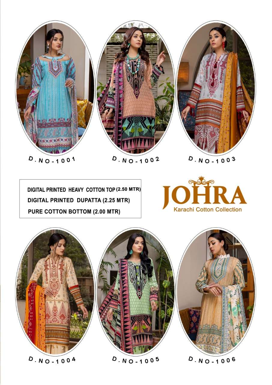 Johra By KF Fashion 1001 To 1006 Series Beautiful Festive Suits Colorful Stylish Fancy Casual Wear & Ethnic Wear Pure Cotton Print Dresses At Wholesale Price