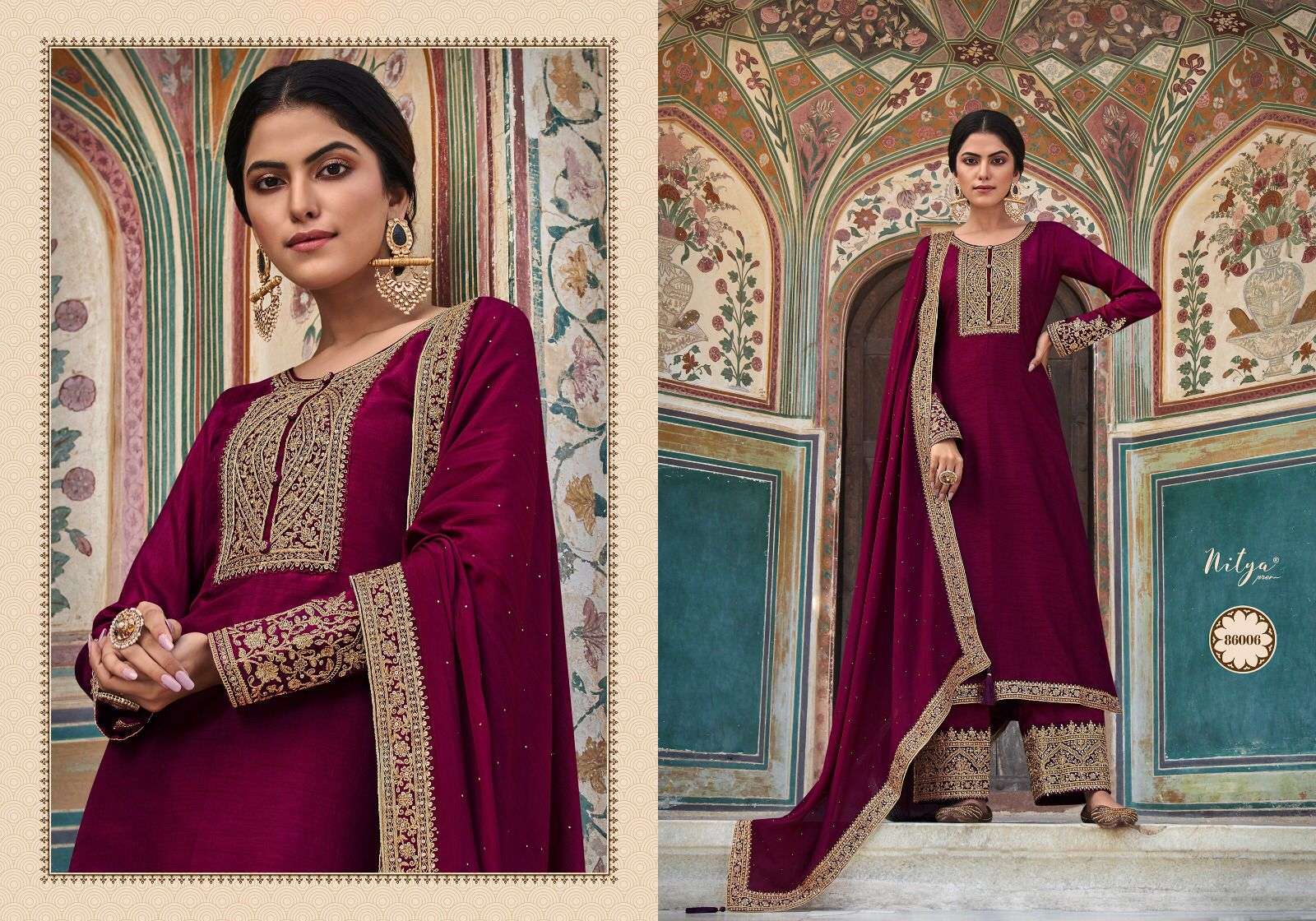 Nitya Vol-186 By LT Fabrics 86001 To 86006 Series Beautiful Festive Suits Colorful Stylish Fancy Casual Wear & Ethnic Wear Dola Silk Dresses At Wholesale Price
