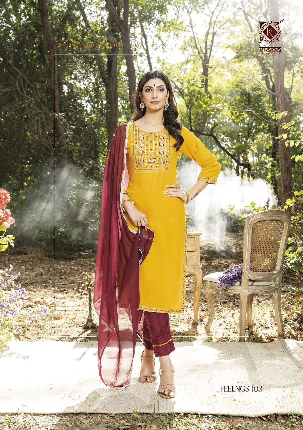 Feelings By Kiana 101 To 106 Series Beautiful Stylish Suits Fancy Colorful Casual Wear & Ethnic Wear & Ready To Wear Fancy Dresses At Wholesale Price