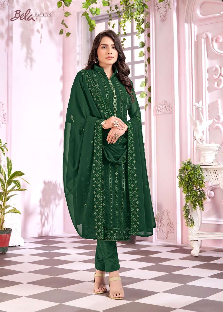 Fanna By Bela Fashion 3312 To 3317 Series Beautiful Suits Colorful Stylish Fancy Casual Wear & Ethnic Wear Faux Georgette Embroidered Dresses At Wholesale Price