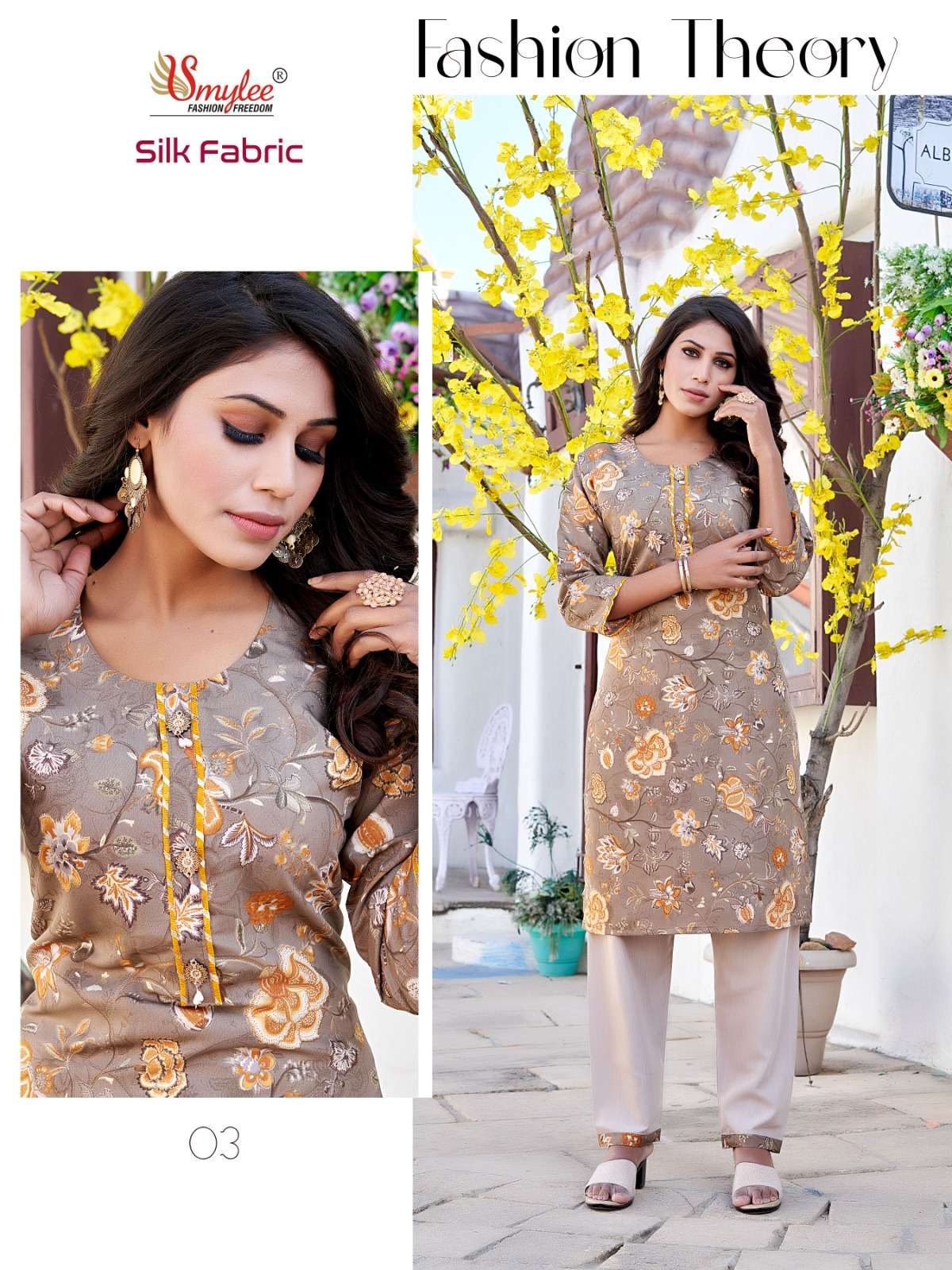Silk Fabric By Smylee 01 To 08 Series Beautiful Stylish Fancy Colorful Casual Wear & Ethnic Wear Modal Silk Kurtis With Bottoms At Wholesale Price