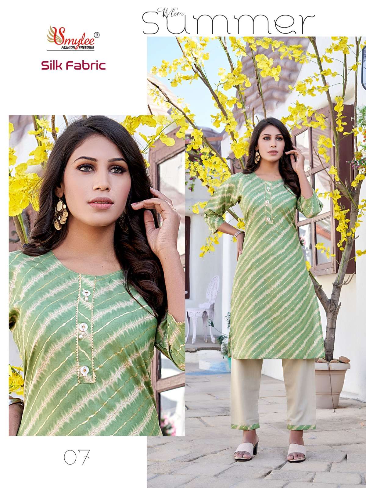 Silk Fabric By Smylee 01 To 08 Series Beautiful Stylish Fancy Colorful Casual Wear & Ethnic Wear Modal Silk Kurtis With Bottoms At Wholesale Price