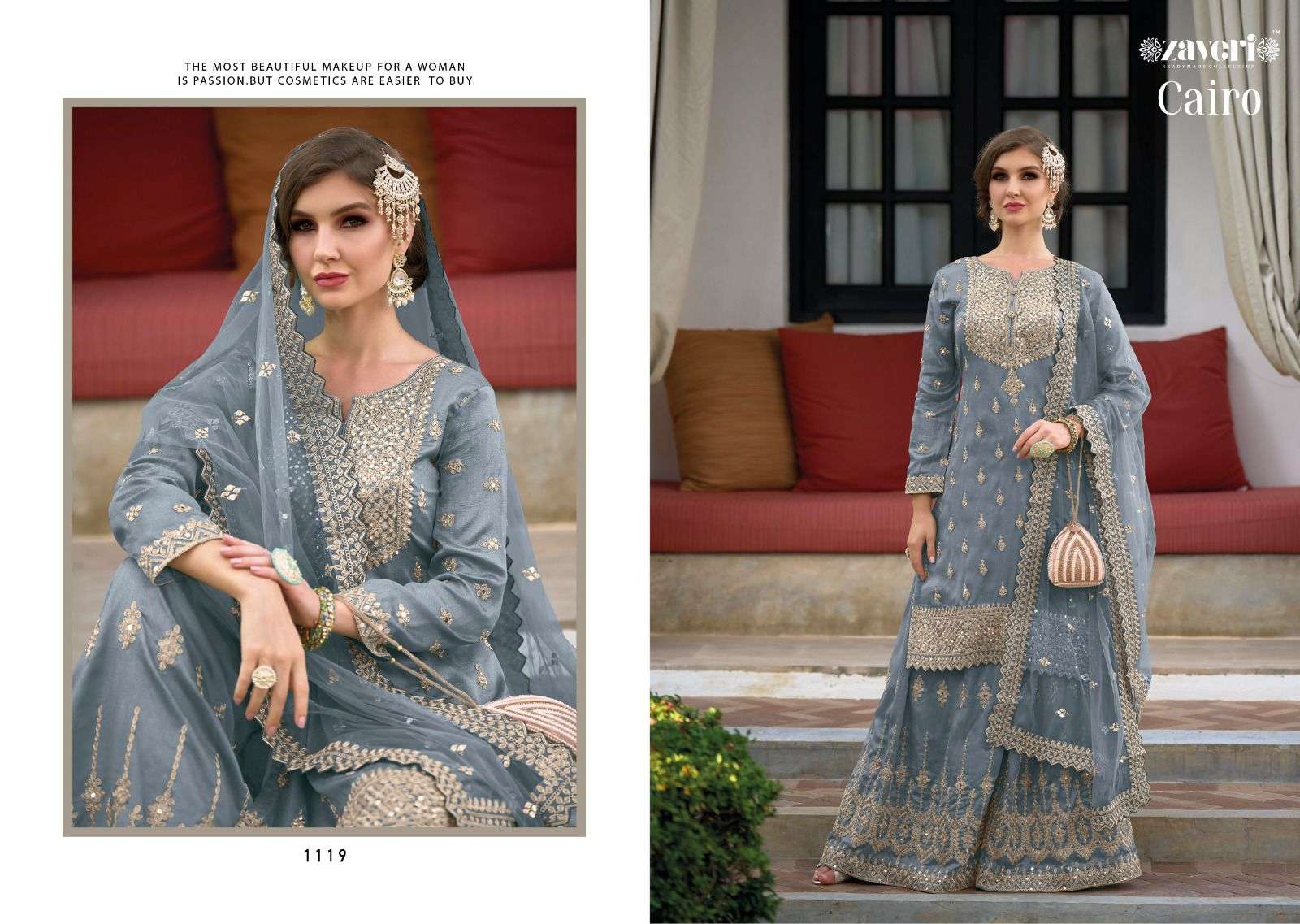 Cairo By Zaveri 1117 To 1120 Series Beautiful Colorful Stylish Fancy Casual Wear & Ethnic Wear & Ready To Wear Heavy Silk Embroidered Dresses At Wholesale Price