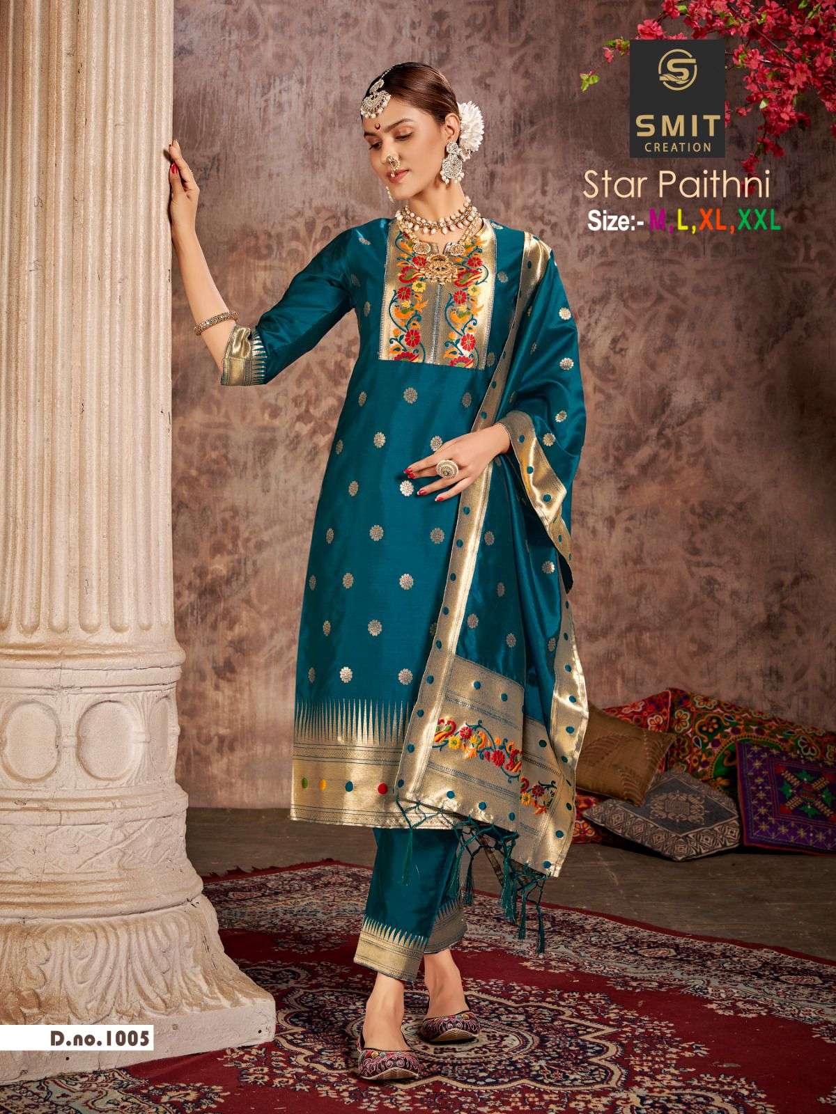 Star Paithni By Smit Creation 1001 To 1005 Series Beautiful Suits Colorful Stylish Fancy Casual Wear & Ethnic Wear Pure Tapeta Silk Dresses At Wholesale Price