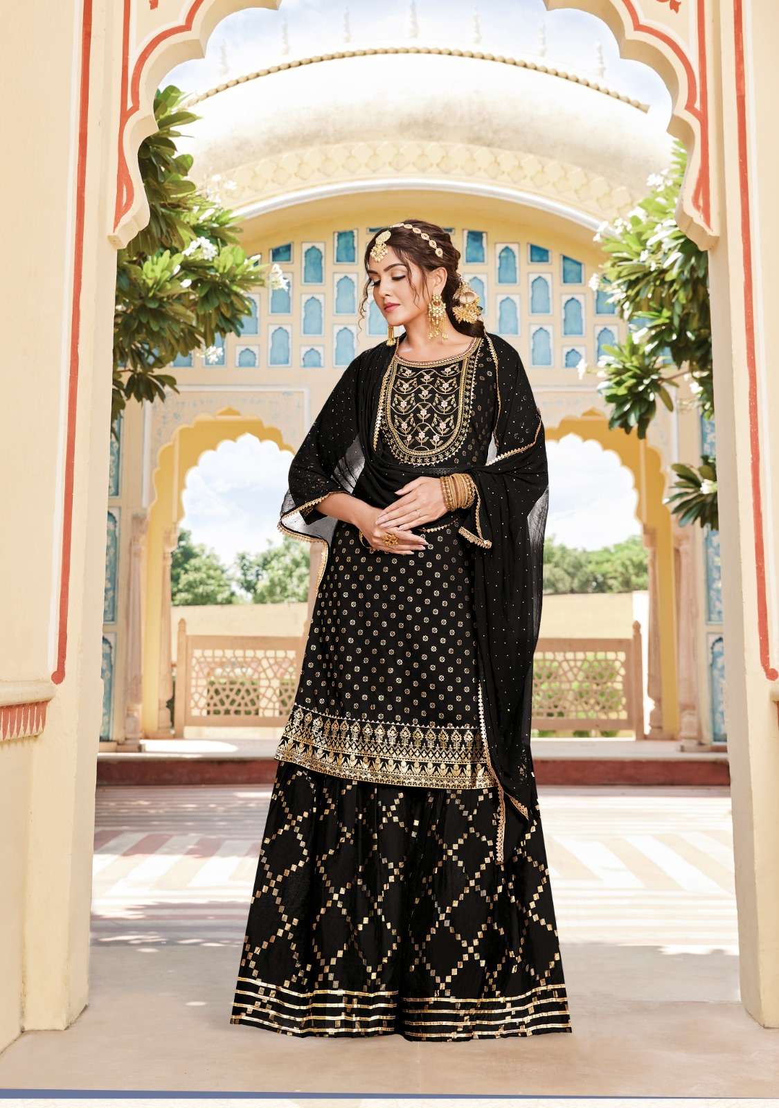 Maan Vol-2 By Kajal Style 2001 To 2008 Series Designer Sharara Suits Beautiful Stylish Fancy Colorful Party Wear & Occasional Wear Chanderi Embroidered Dresses At Wholesale Price