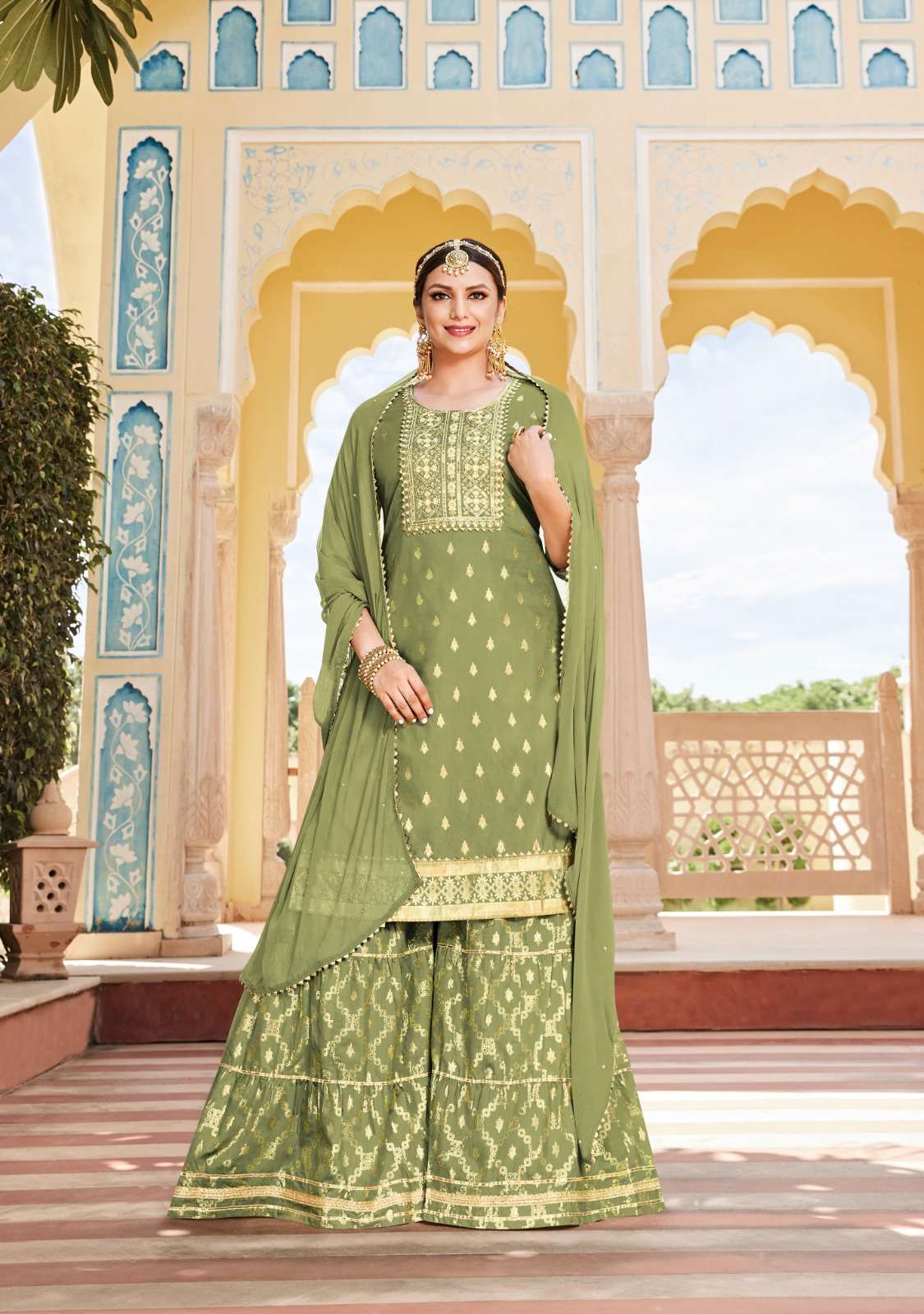 Maan Vol-2 By Kajal Style 2001 To 2008 Series Designer Sharara Suits Beautiful Stylish Fancy Colorful Party Wear & Occasional Wear Chanderi Embroidered Dresses At Wholesale Price