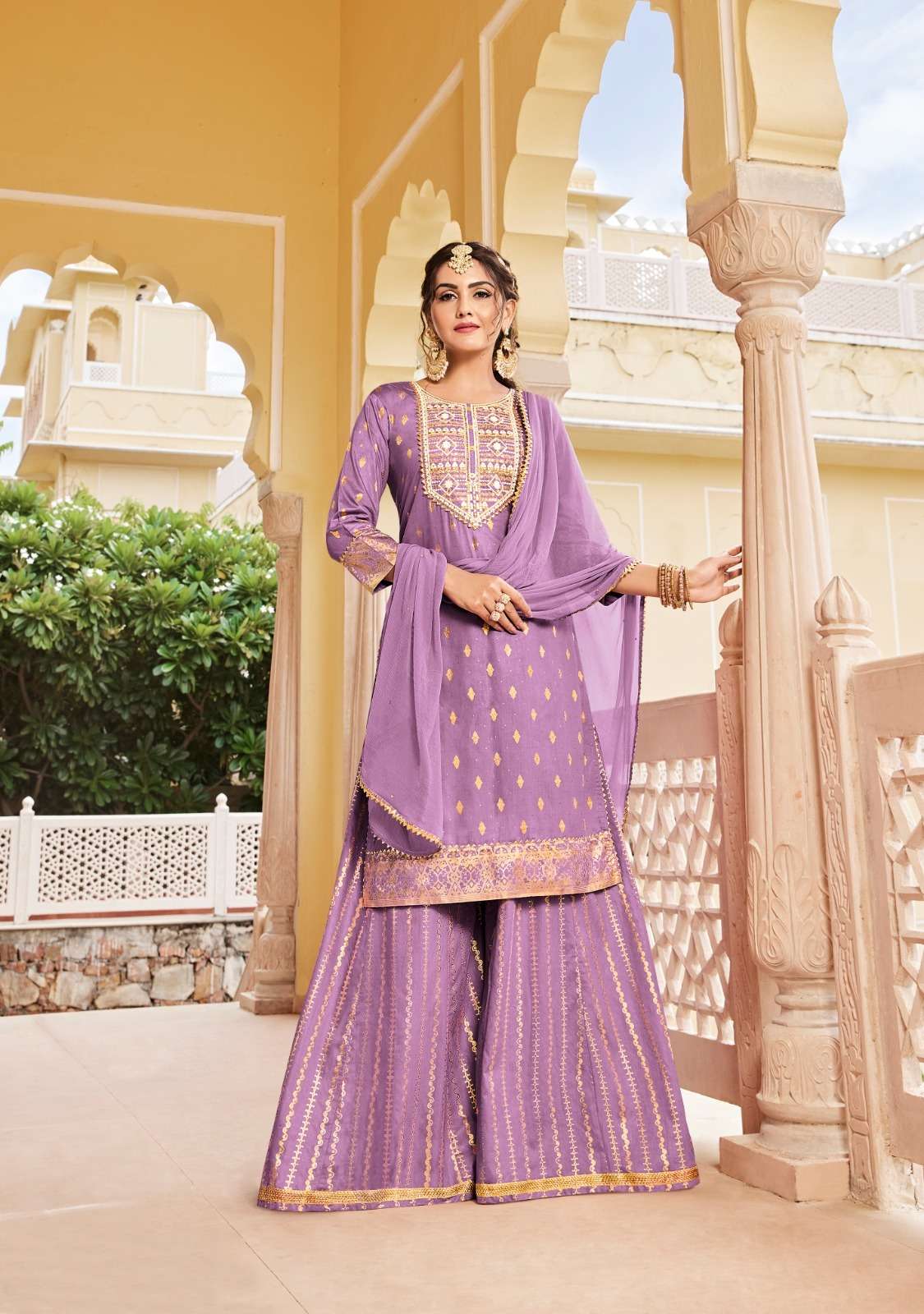 Maan Vol-2 By Kajal Style 2001 To 2008 Series Designer Sharara Suits Beautiful Stylish Fancy Colorful Party Wear & Occasional Wear Chanderi Embroidered Dresses At Wholesale Price