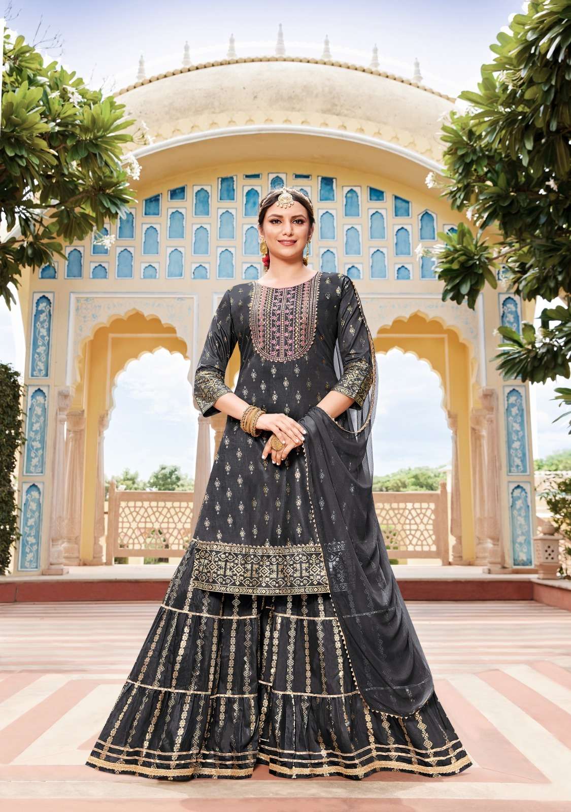 Maan Vol-2 By Kajal Style 2001 To 2008 Series Designer Sharara Suits Beautiful Stylish Fancy Colorful Party Wear & Occasional Wear Chanderi Embroidered Dresses At Wholesale Price
