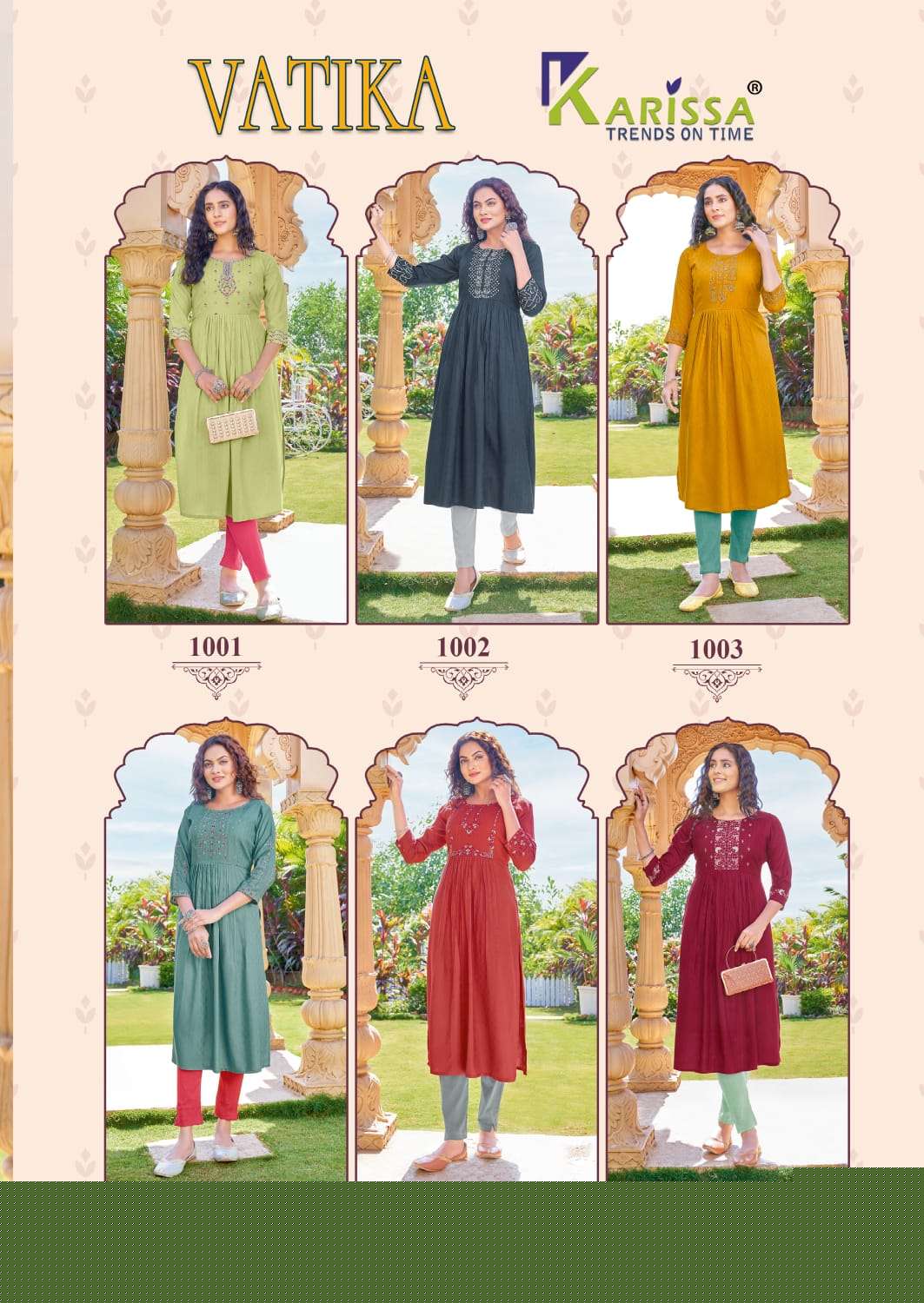 Vatika By Karissa 1001 To 1006 Series Designer Stylish Fancy Colorful Beautiful Party Wear & Ethnic Wear Collection Rayon Print Kurtis At Wholesale Price