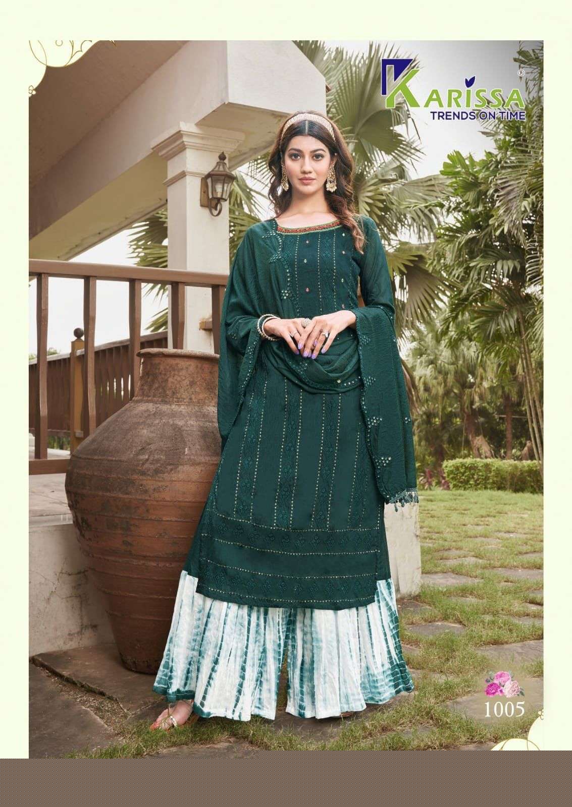Shagun By Karissa 1001 To 1006 Series Sharara Suits Beautiful Fancy Colorful Stylish Party Wear & Occasional Wear Premium Visocse Silk Dresses At Wholesale Price