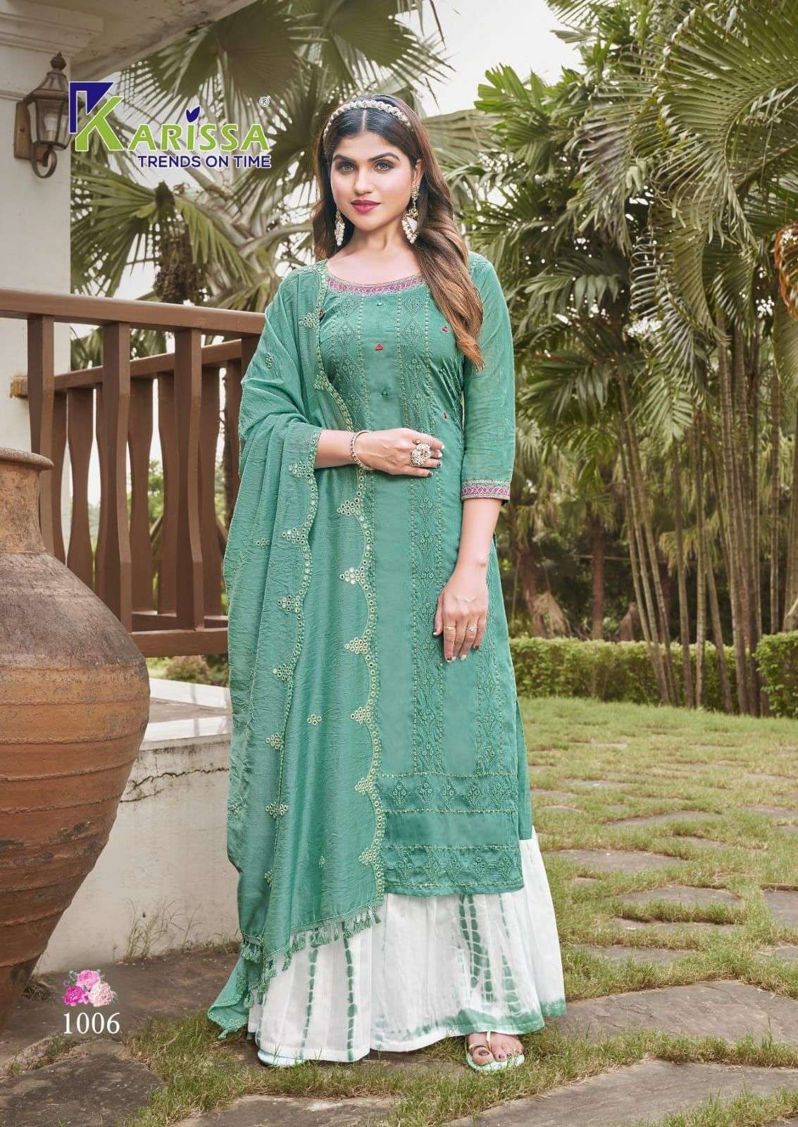 Shagun By Karissa 1001 To 1006 Series Sharara Suits Beautiful Fancy Colorful Stylish Party Wear & Occasional Wear Premium Visocse Silk Dresses At Wholesale Price