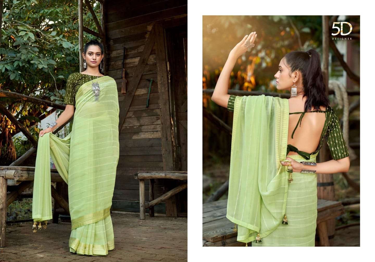 Mahotsav By 5D Designer 01 To 08 Series Indian Traditional Wear Collection Beautiful Stylish Fancy Colorful Party Wear & Occasional Wear Pure Georgette Sarees At Wholesale Price