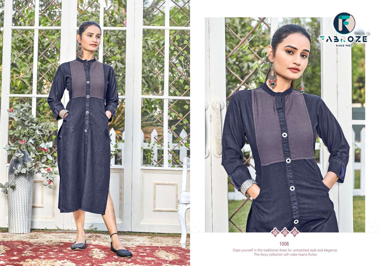 Lakshya Vol-1 By Fabroze 1001 To 1007 Series Beautiful Stylish Fancy Colorful Casual Wear & Ethnic Wear Cotton Denim Kurtis At Wholesale Price