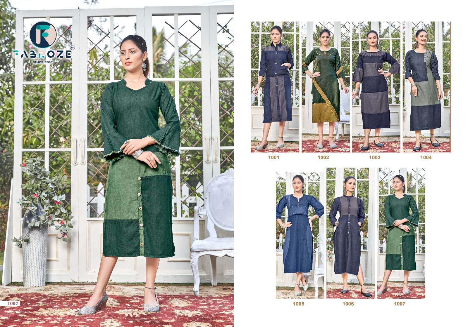 Lakshya Vol-1 By Fabroze 1001 To 1007 Series Beautiful Stylish Fancy Colorful Casual Wear & Ethnic Wear Cotton Denim Kurtis At Wholesale Price
