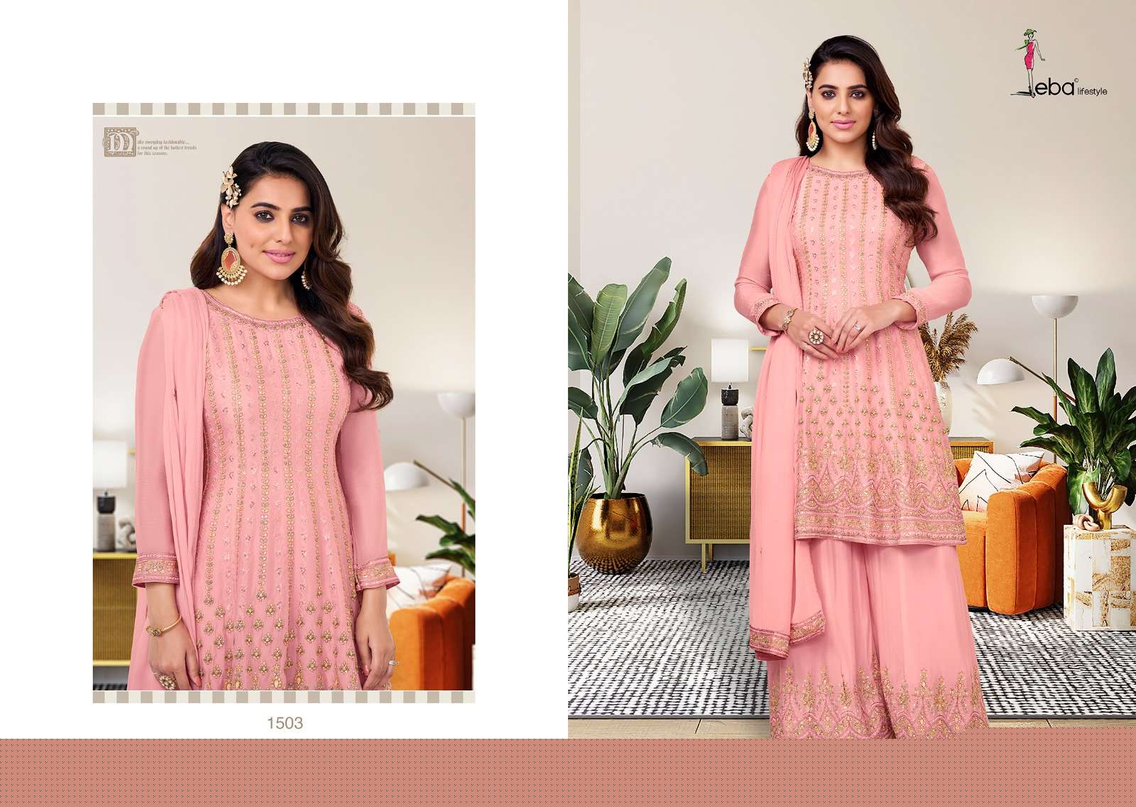Aleena By Eba Lifestyle 1503 To 1506 Series Designer Sharara Suits Stylish Fancy Colorful Beautiful Party Wear & Ethnic Wear Collection Heavy Chinnon Embroidery Dresses At Wholesale Price