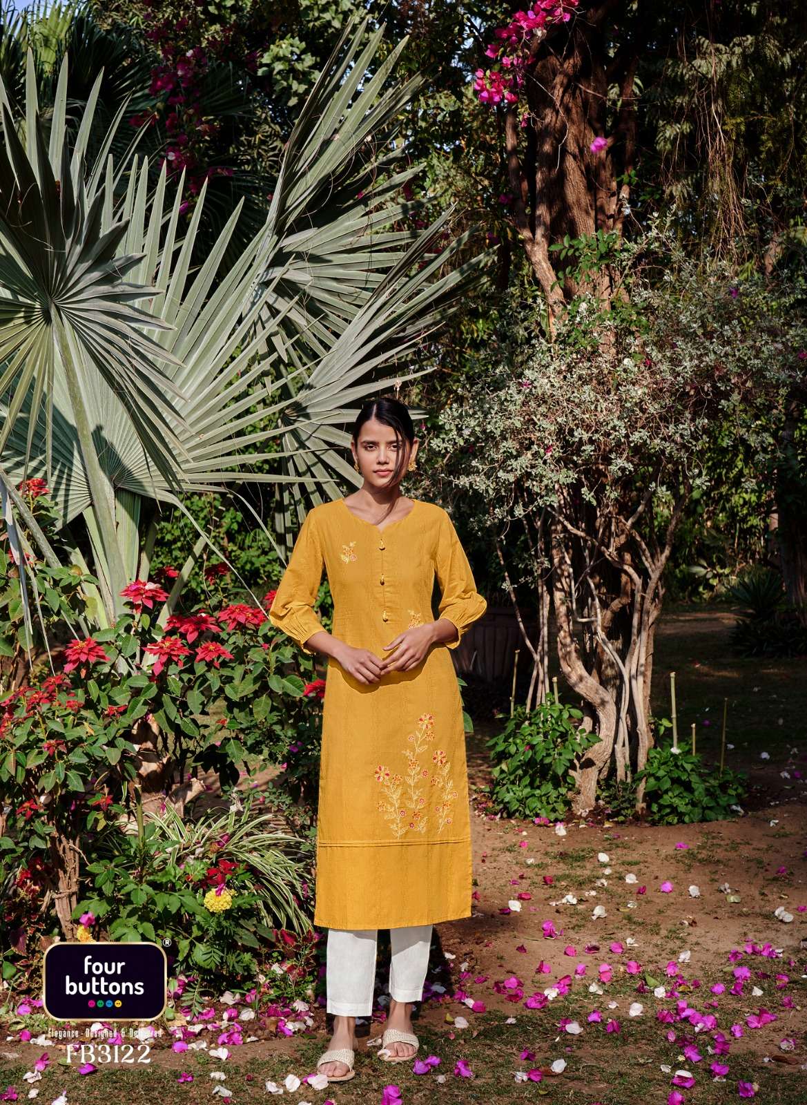 Tarz By Four Buttons 3121 To 3126 Series Designer Stylish Fancy Colorful Beautiful Party Wear & Ethnic Wear Collection Pure Cotton Kurtis At Wholesale Price
