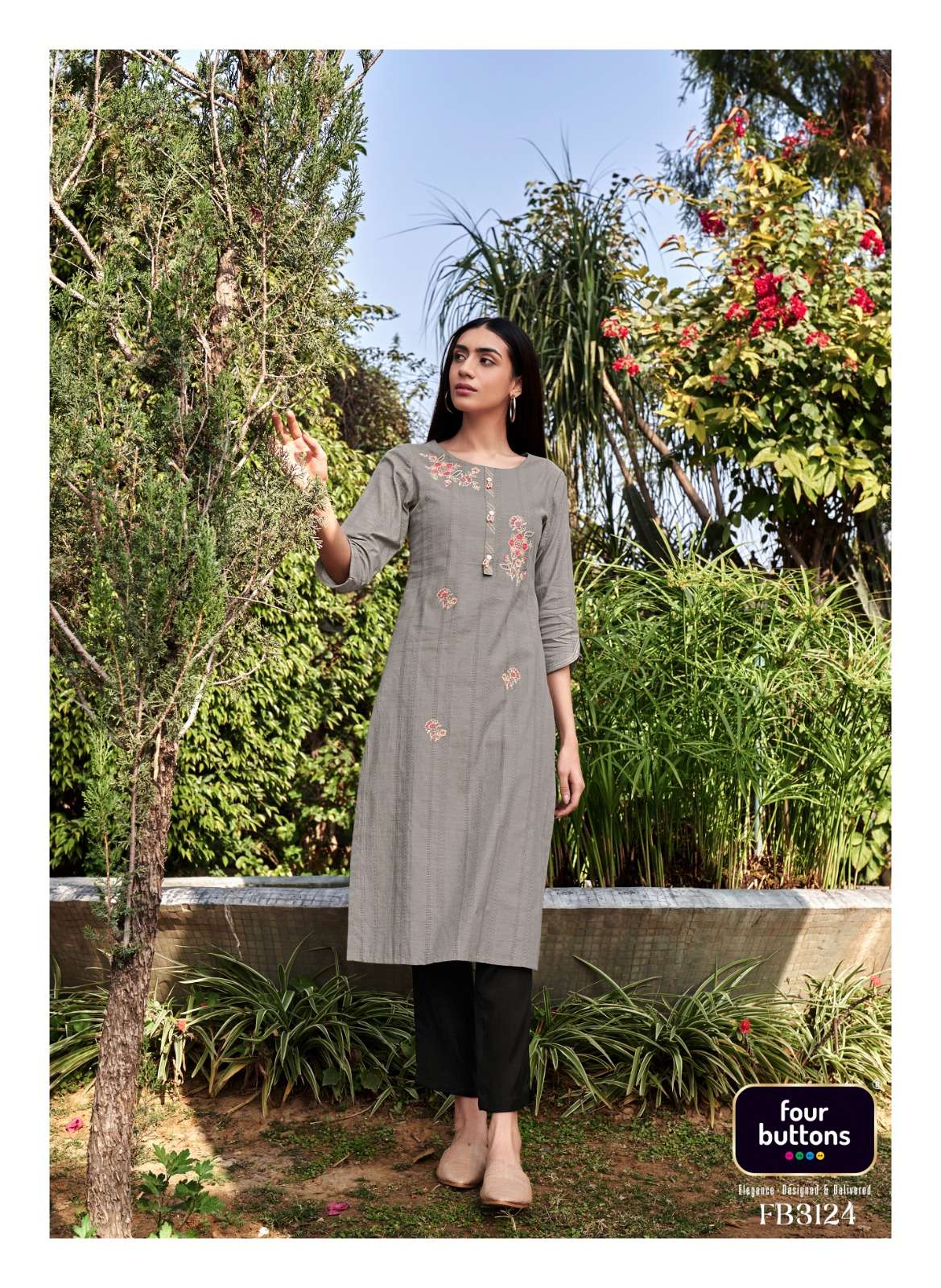Tarz By Four Buttons 3121 To 3126 Series Designer Stylish Fancy Colorful Beautiful Party Wear & Ethnic Wear Collection Pure Cotton Kurtis At Wholesale Price