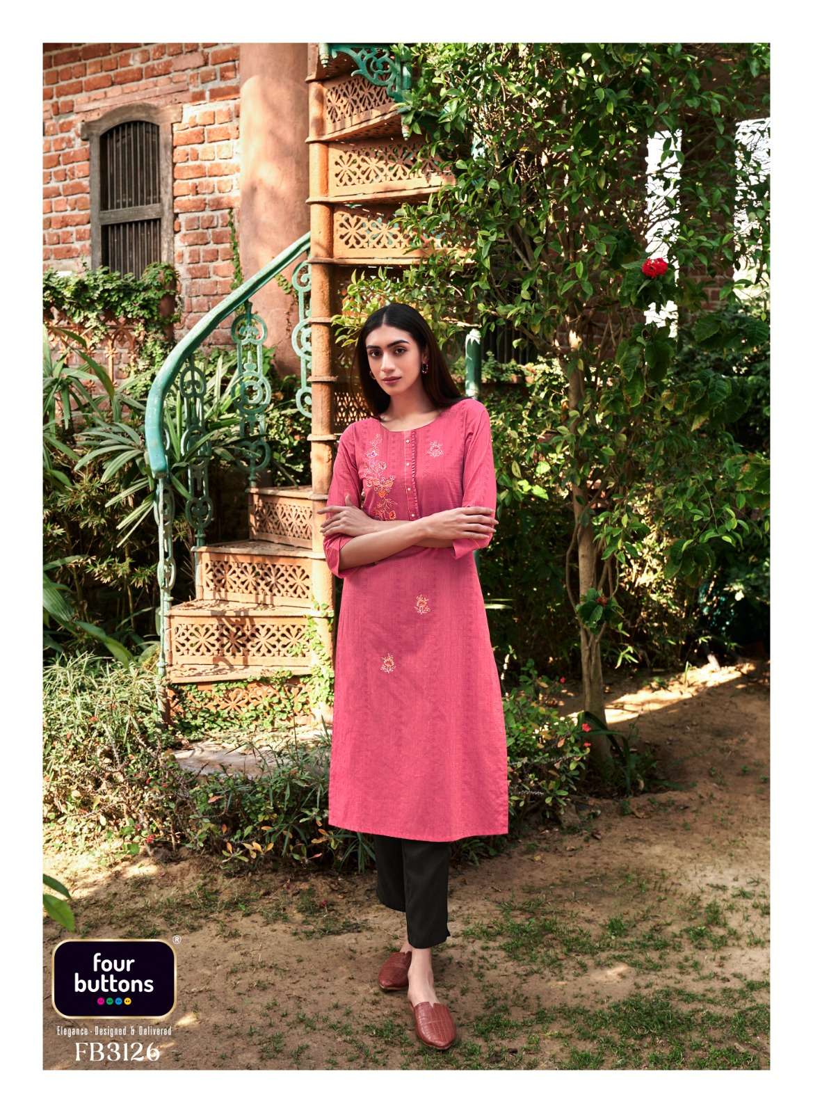 Tarz By Four Buttons 3121 To 3126 Series Designer Stylish Fancy Colorful Beautiful Party Wear & Ethnic Wear Collection Pure Cotton Kurtis At Wholesale Price