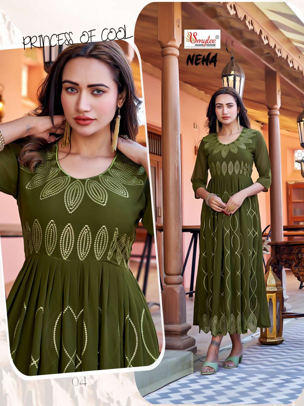 Neha By Smylee 01 To 08 Series Beautiful Stylish Fancy Colorful Casual Wear & Ethnic Wear Heavy Georgette Gowns At Wholesale Price