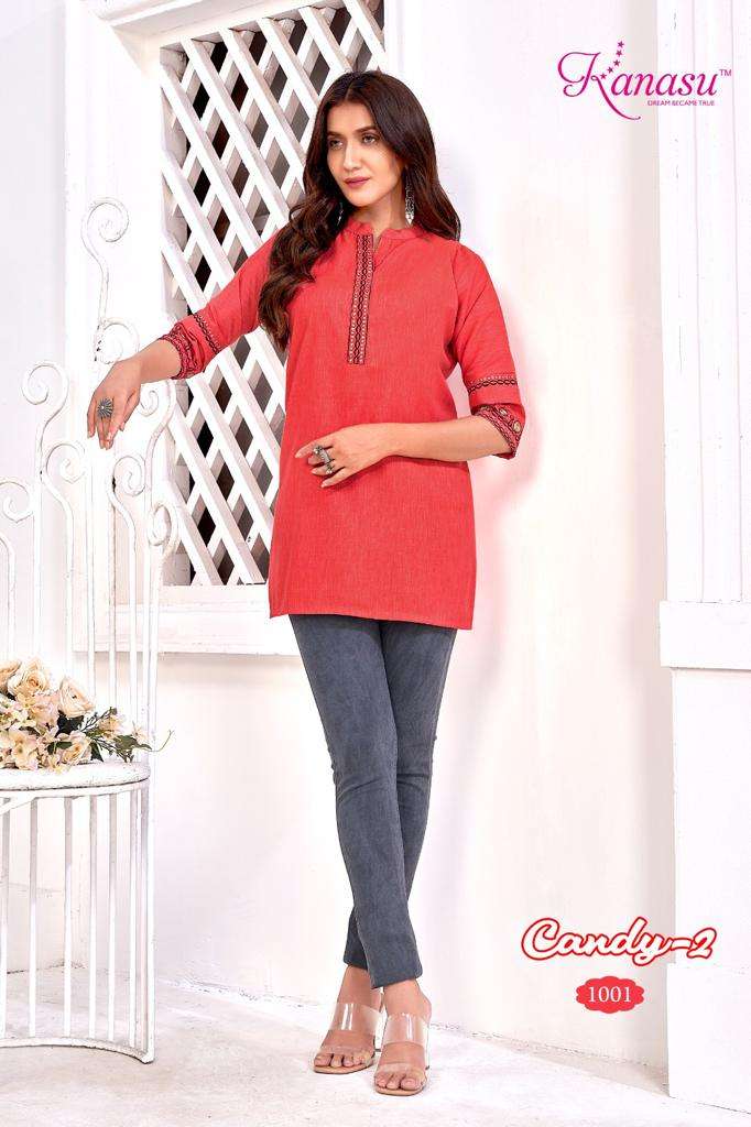 Candy Vol-2 By Kanasu 1001 To 1008 Series Beautiful Stylish Fancy Colorful Casual Wear & Ethnic Wear Heavy Rayon Tops At Wholesale Price