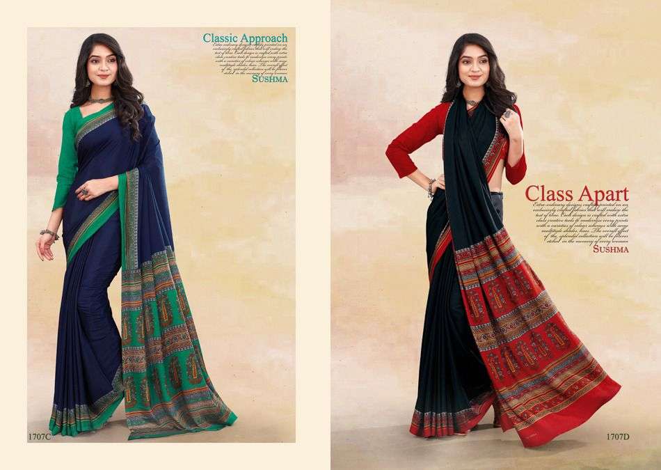 Ethnic Floral By Sushma Indian Traditional Wear Collection Beautiful Stylish Fancy Colorful Party Wear & Occasional Wear Fancy Sarees At Wholesale Price