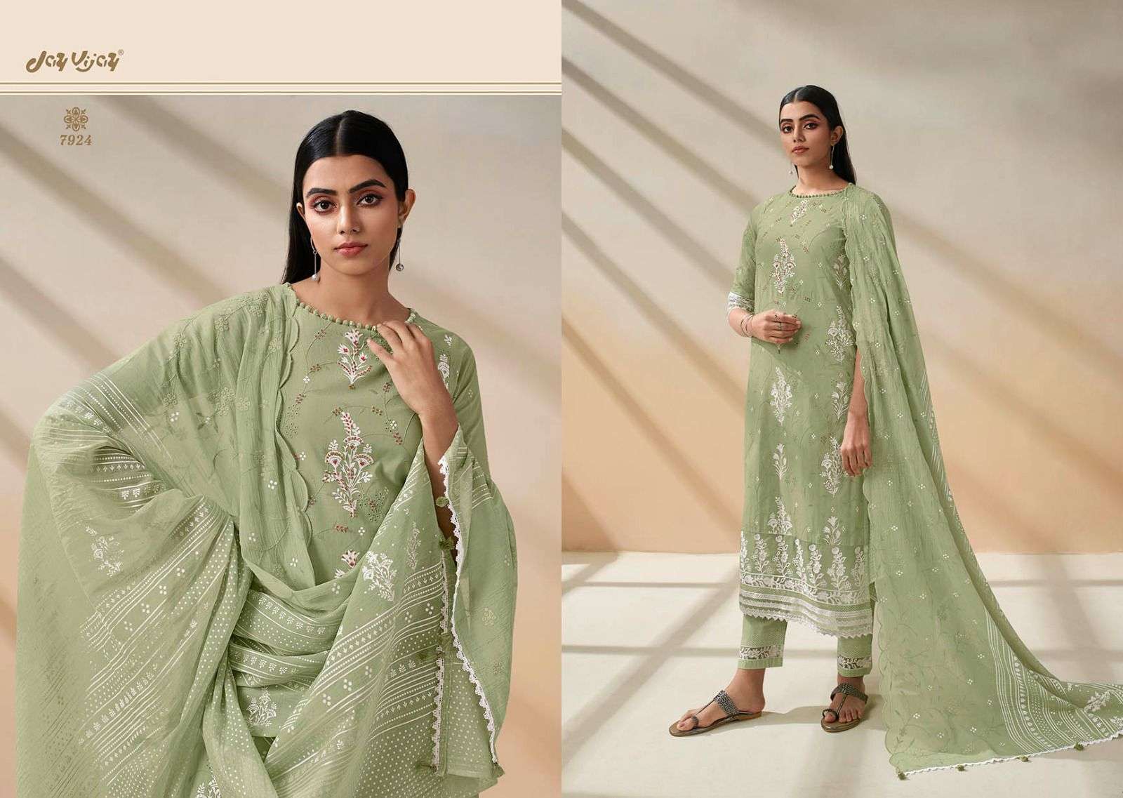 Jiyana By Jay Vijay Prints 7021 To 7028 Series Beautiful Suits Colorful Stylish Fancy Casual Wear & Ethnic Wear Pure Cotton Embroidered Dresses At Wholesale Price