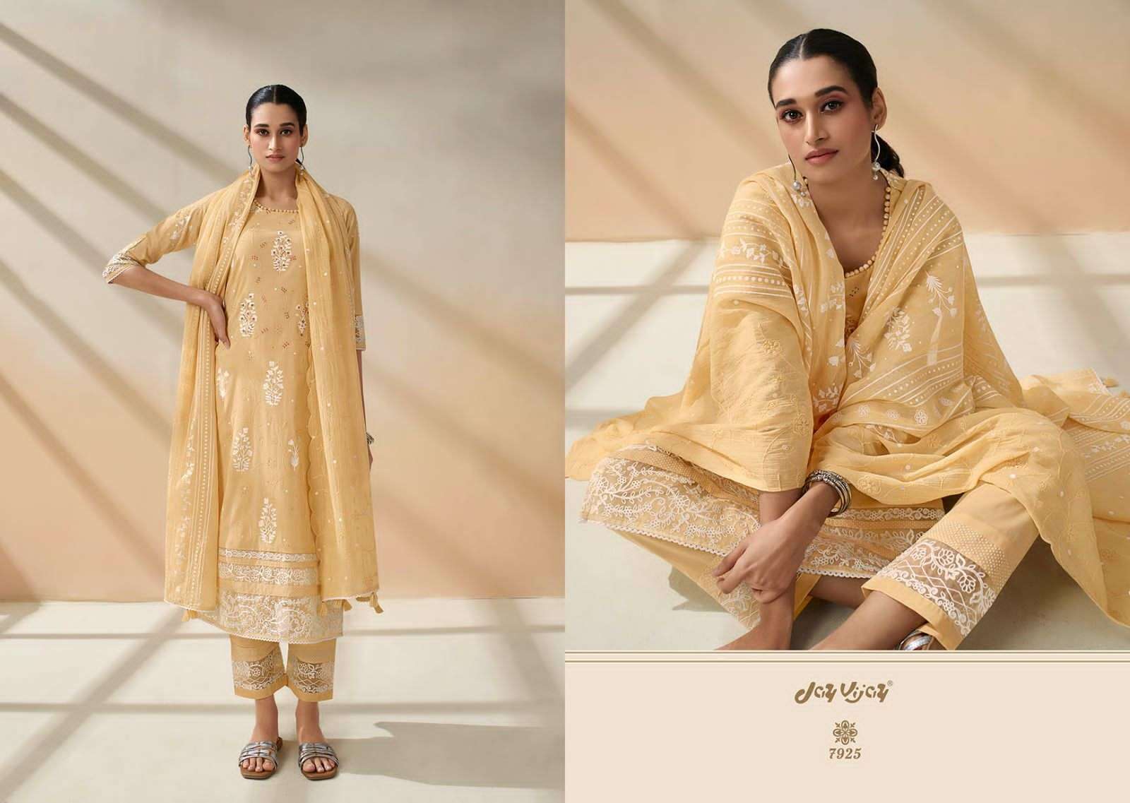 Jiyana By Jay Vijay Prints 7021 To 7028 Series Beautiful Suits Colorful Stylish Fancy Casual Wear & Ethnic Wear Pure Cotton Embroidered Dresses At Wholesale Price