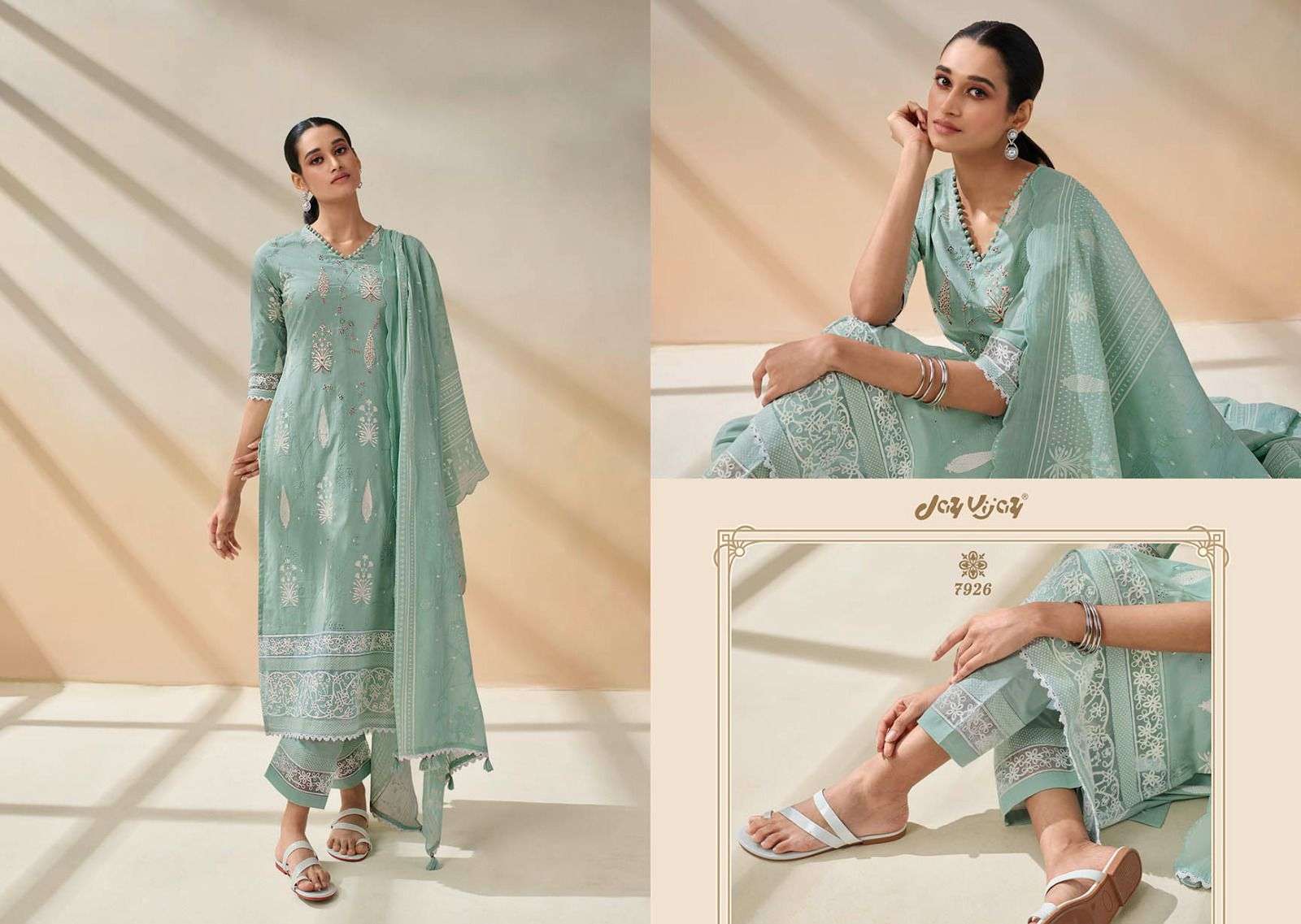 Jiyana By Jay Vijay Prints 7021 To 7028 Series Beautiful Suits Colorful Stylish Fancy Casual Wear & Ethnic Wear Pure Cotton Embroidered Dresses At Wholesale Price