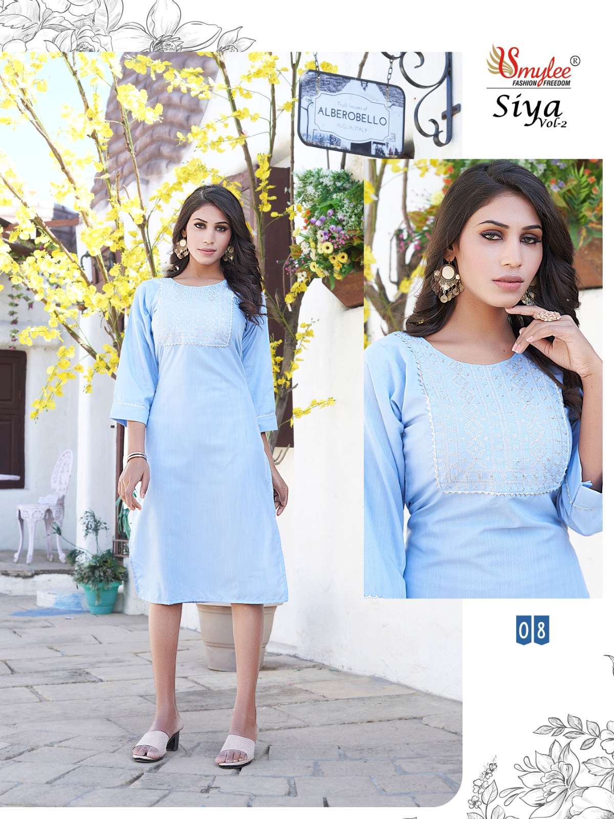 Siya Vol-2 By Smylee 01 To 10 Series Designer Stylish Fancy Colorful Beautiful Party Wear & Ethnic Wear Collection Fancy Kurtis At Wholesale Price