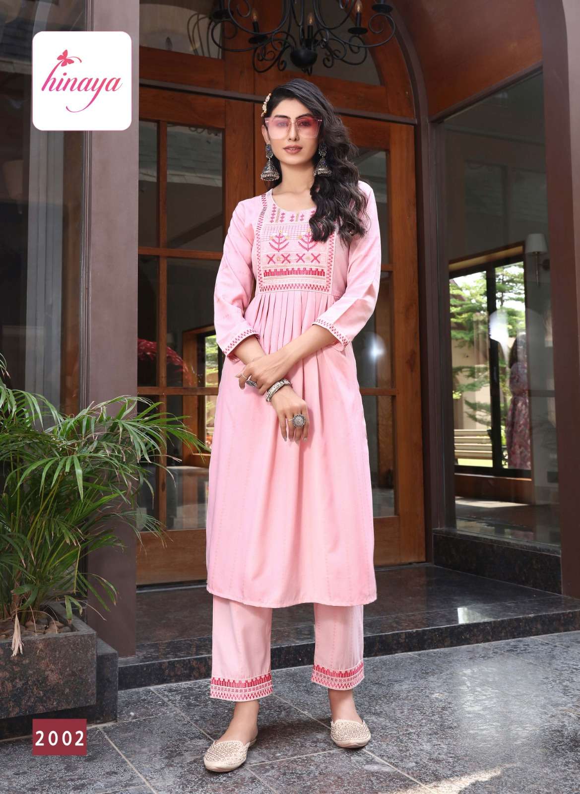 Chahek Vol-2 By Hinaya 2001 To 2006 Series Designer Stylish Fancy Colorful Beautiful Party Wear & Ethnic Wear Collection Rayon Embroidered Kurtis With Bottom At Wholesale Price