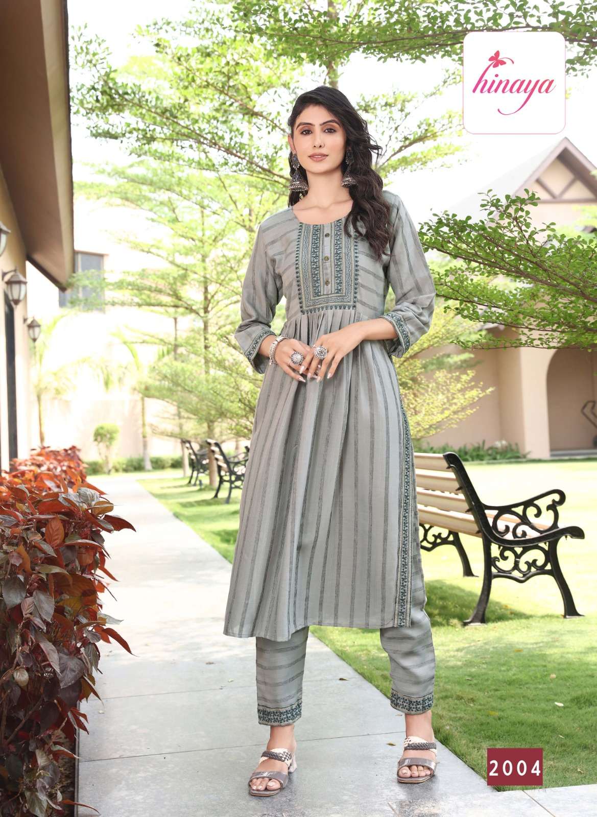Chahek Vol-2 By Hinaya 2001 To 2006 Series Designer Stylish Fancy Colorful Beautiful Party Wear & Ethnic Wear Collection Rayon Embroidered Kurtis With Bottom At Wholesale Price