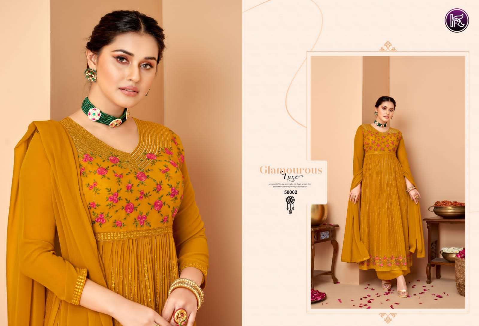 Kala Nayra By Kala Fashion 50001 To 50006 Series Beautiful Suits Colorful Stylish Fancy Casual Wear & Ethnic Wear Georgette Embroidered Dresses At Wholesale Price