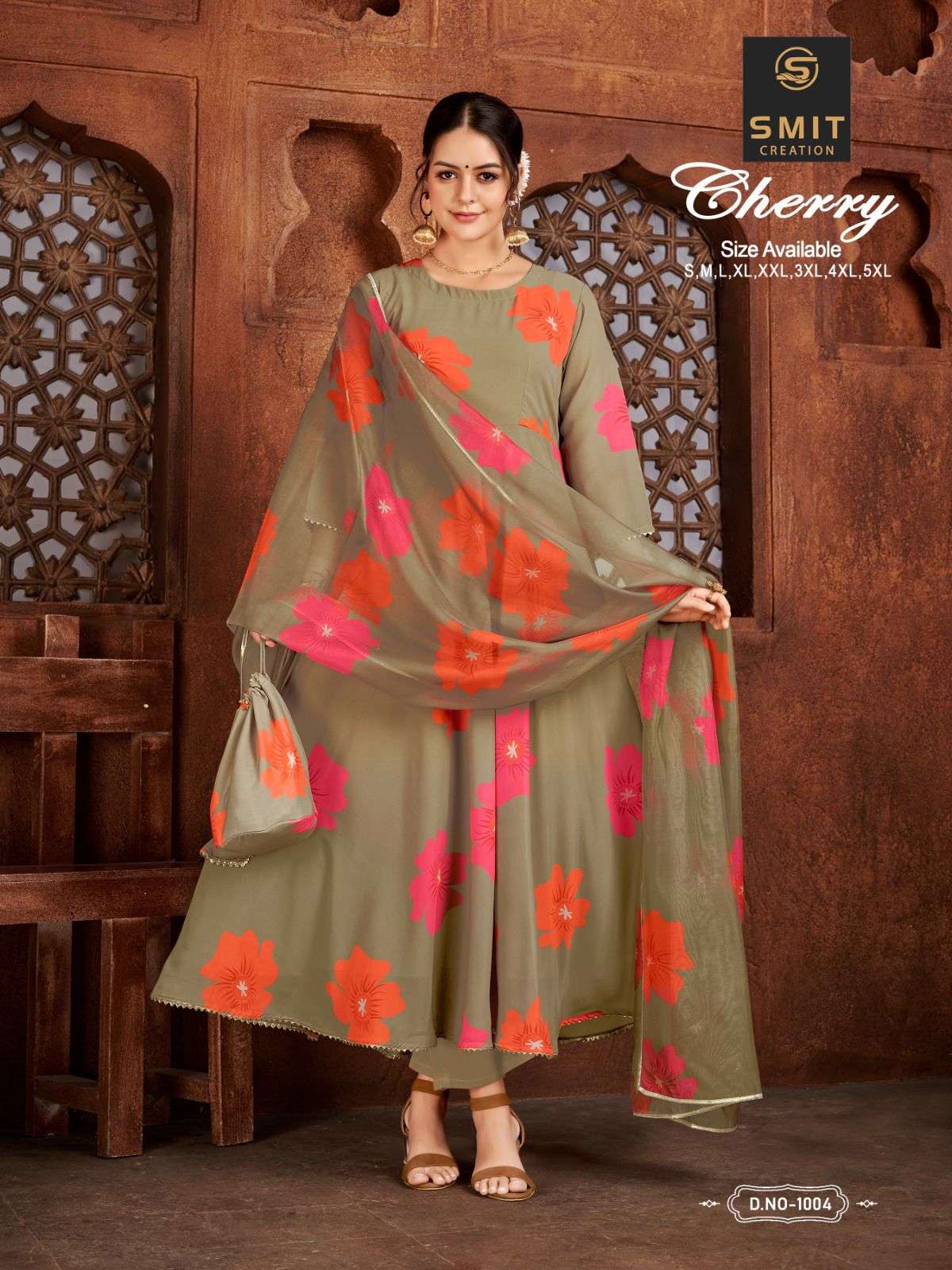 Cherry By Smit Creation 1001 To 1006 Series Beautiful Stylish Fancy Colorful Casual Wear & Ethnic Wear Pure Georgette Gowns With Dupatta At Wholesale Price