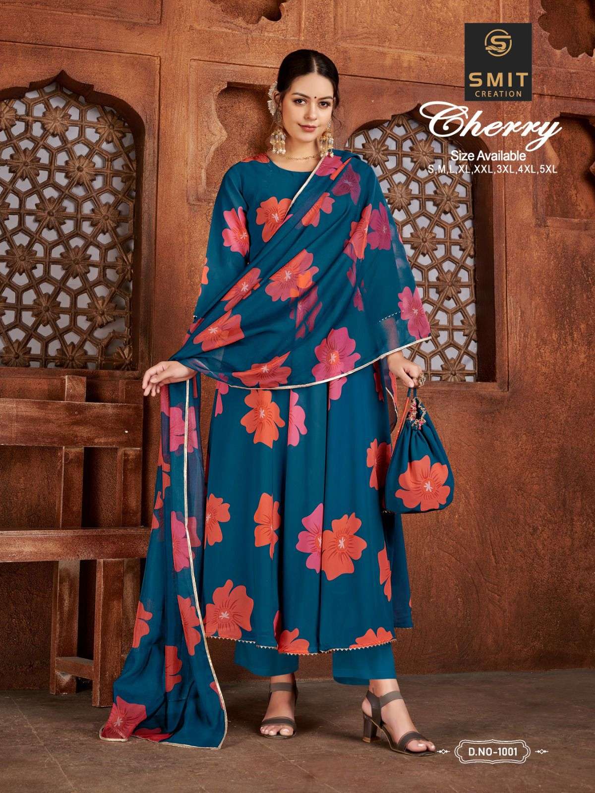 Cherry By Smit Creation 1001 To 1006 Series Beautiful Stylish Fancy Colorful Casual Wear & Ethnic Wear Pure Georgette Gowns With Dupatta At Wholesale Price