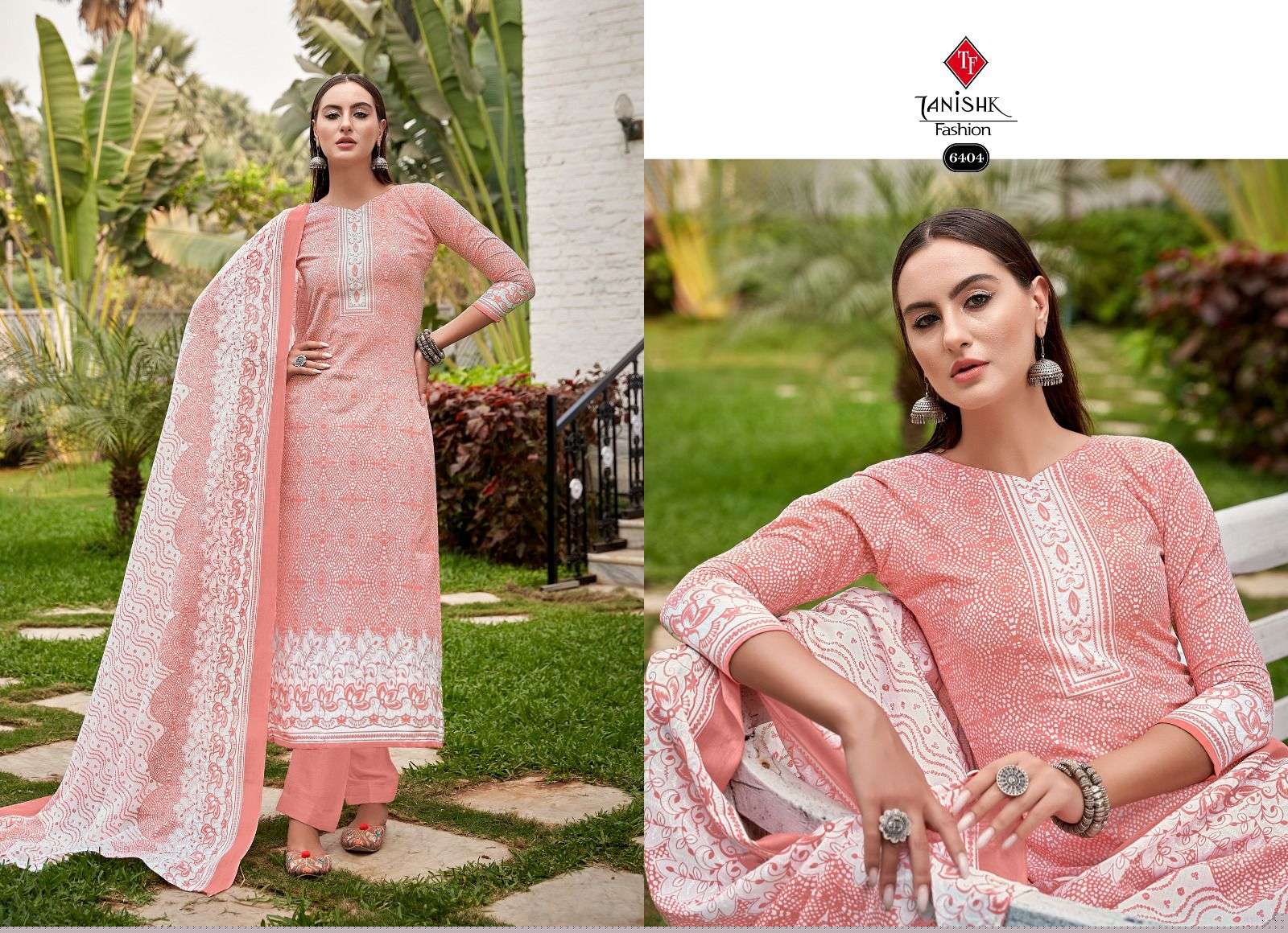 Falak Vol-5 By Tanishk Fashion 6401 To 6408 Series Designer Suits Collection Beautiful Stylish Fancy Colorful Party Wear & Occasional Wear Cotton Print Dresses At Wholesale Price