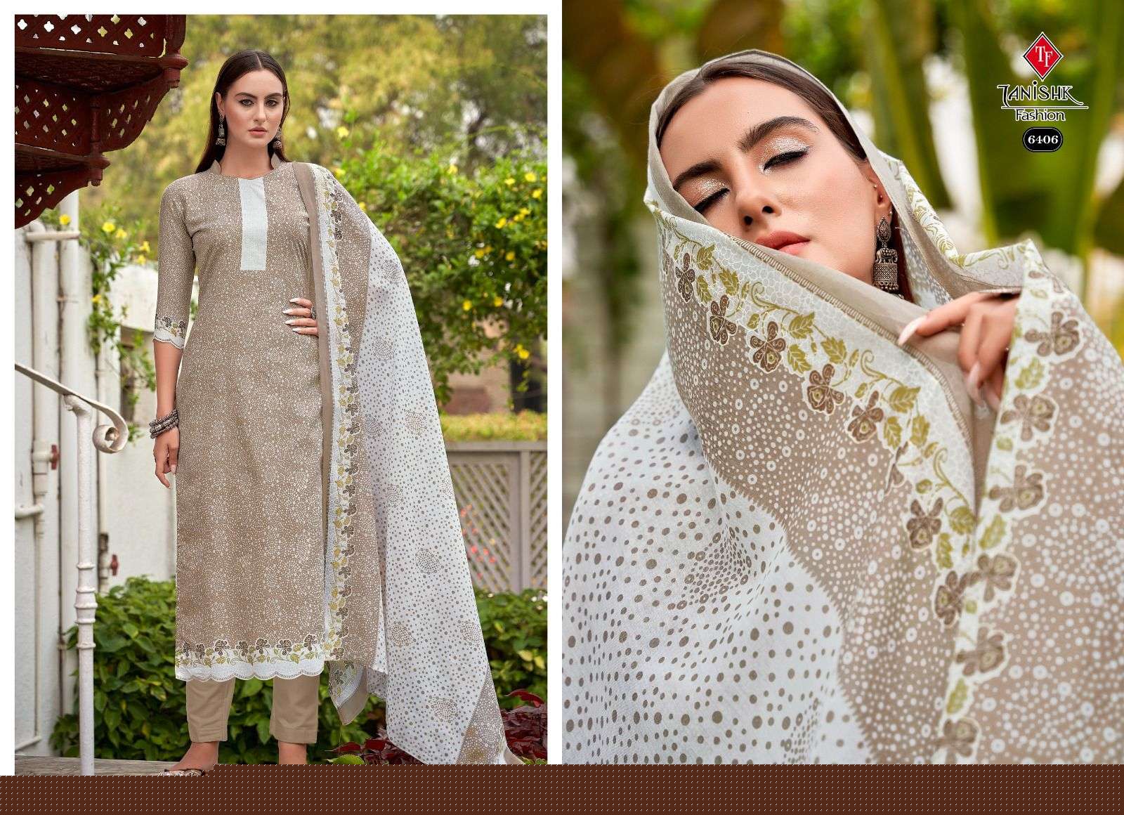 Falak Vol-5 By Tanishk Fashion 6401 To 6408 Series Designer Suits Collection Beautiful Stylish Fancy Colorful Party Wear & Occasional Wear Cotton Print Dresses At Wholesale Price